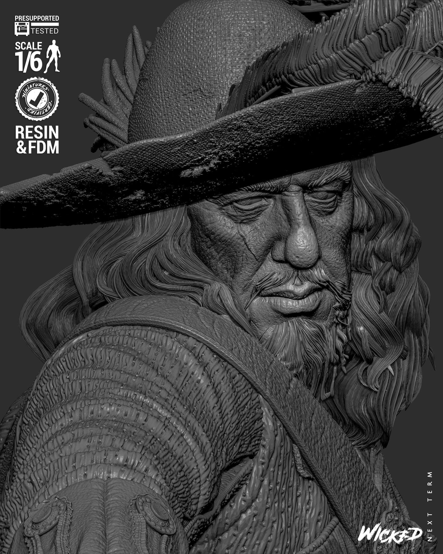 Hector Barbossa (Pirates of Caribbean) - Sculpt - 3d Printed Model Kit
