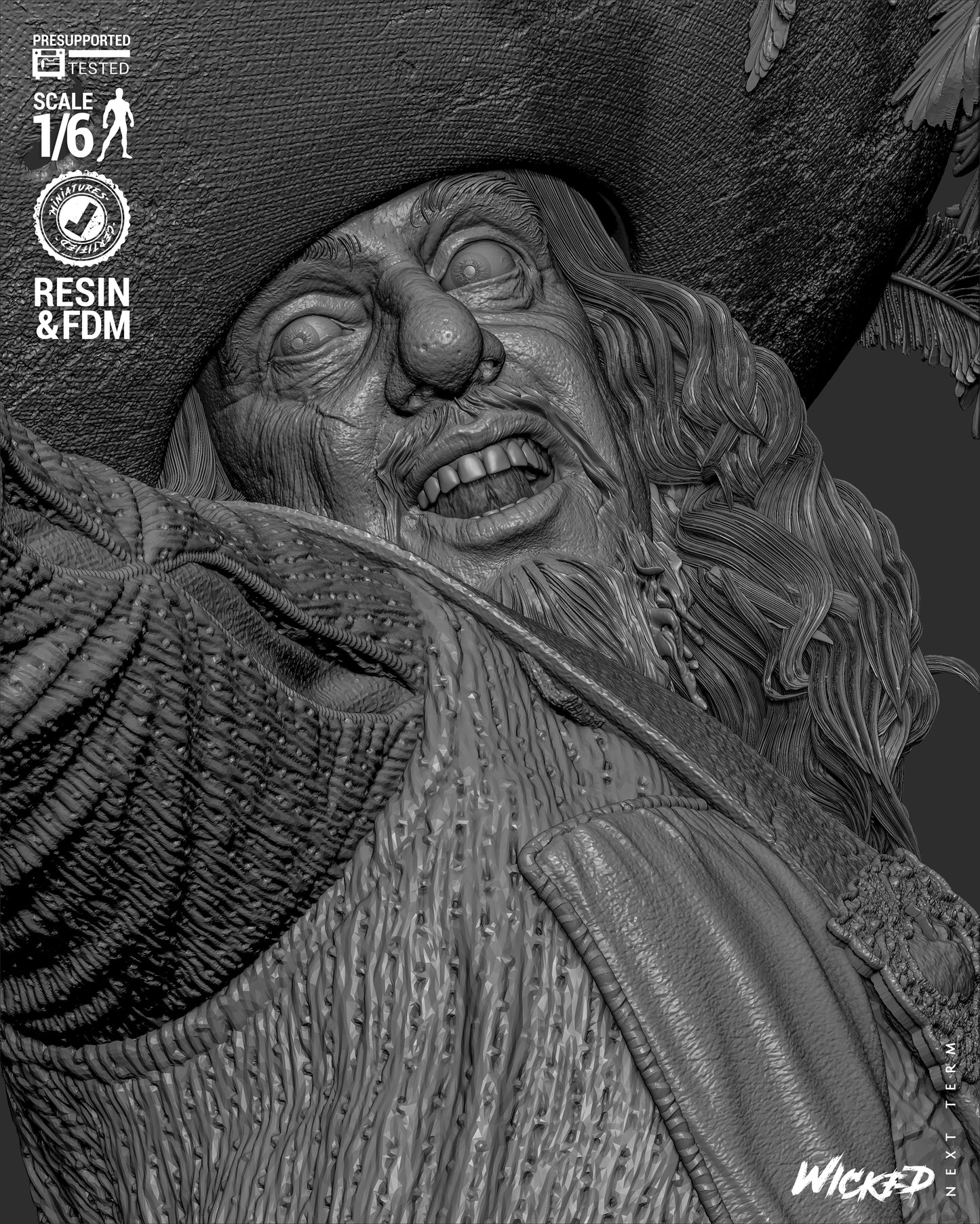Hector Barbossa (Pirates of Caribbean) - Sculpt - 3d Printed Model Kit