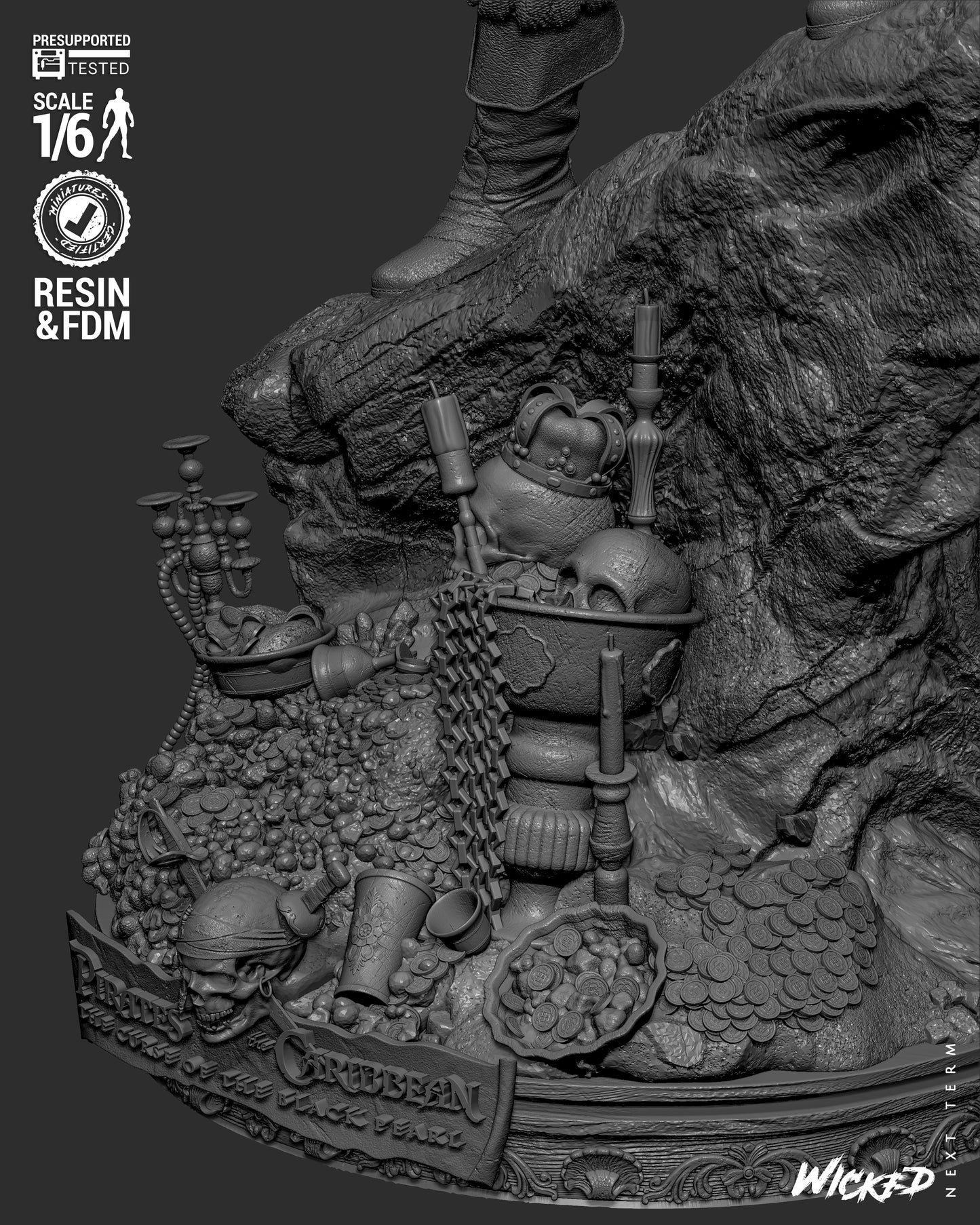 Hector Barbossa (Pirates of Caribbean) - Sculpt - 3d Printed Model Kit
