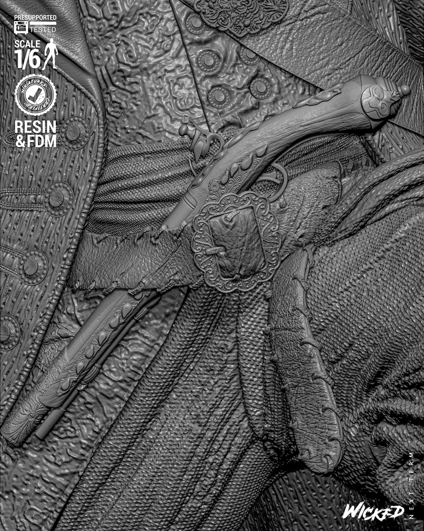 Hector Barbossa (Pirates of Caribbean) - Sculpt - 3d Printed Model Kit