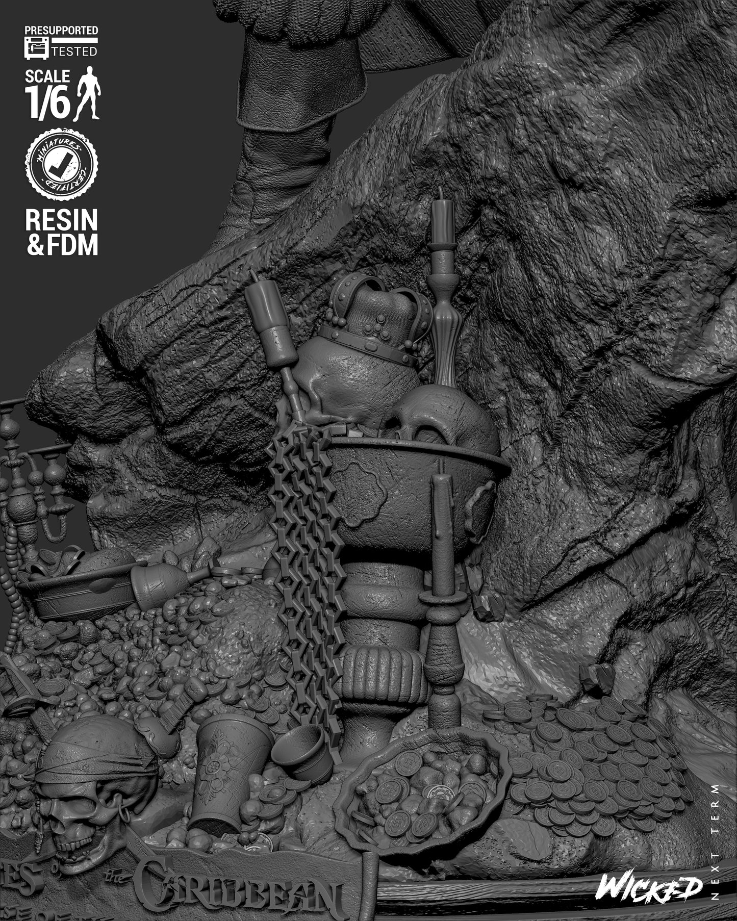 Hector Barbossa (Pirates of Caribbean) - Sculpt - 3d Printed Model Kit