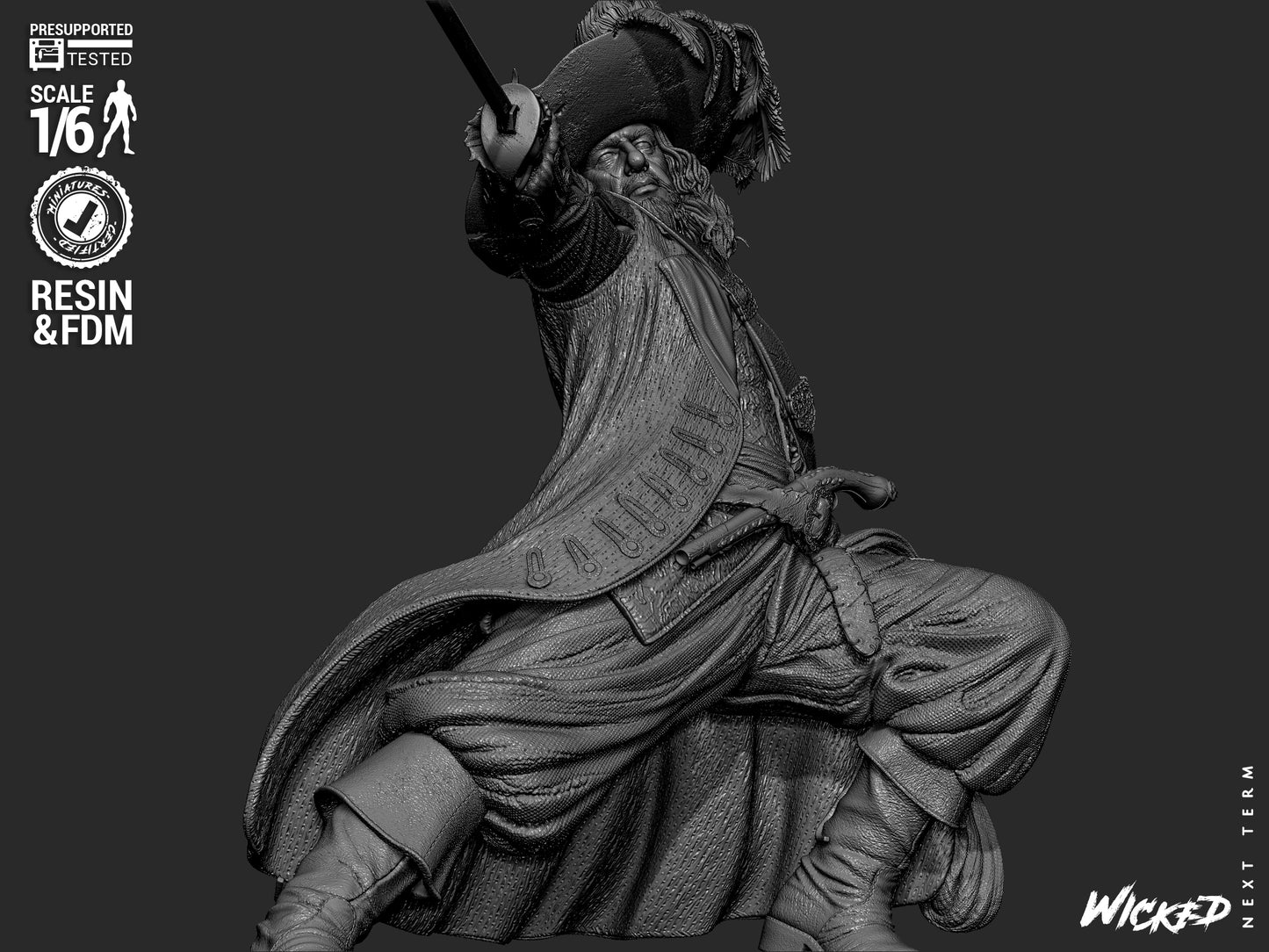 Hector Barbossa (Pirates of Caribbean) - Sculpt - 3d Printed Model Kit