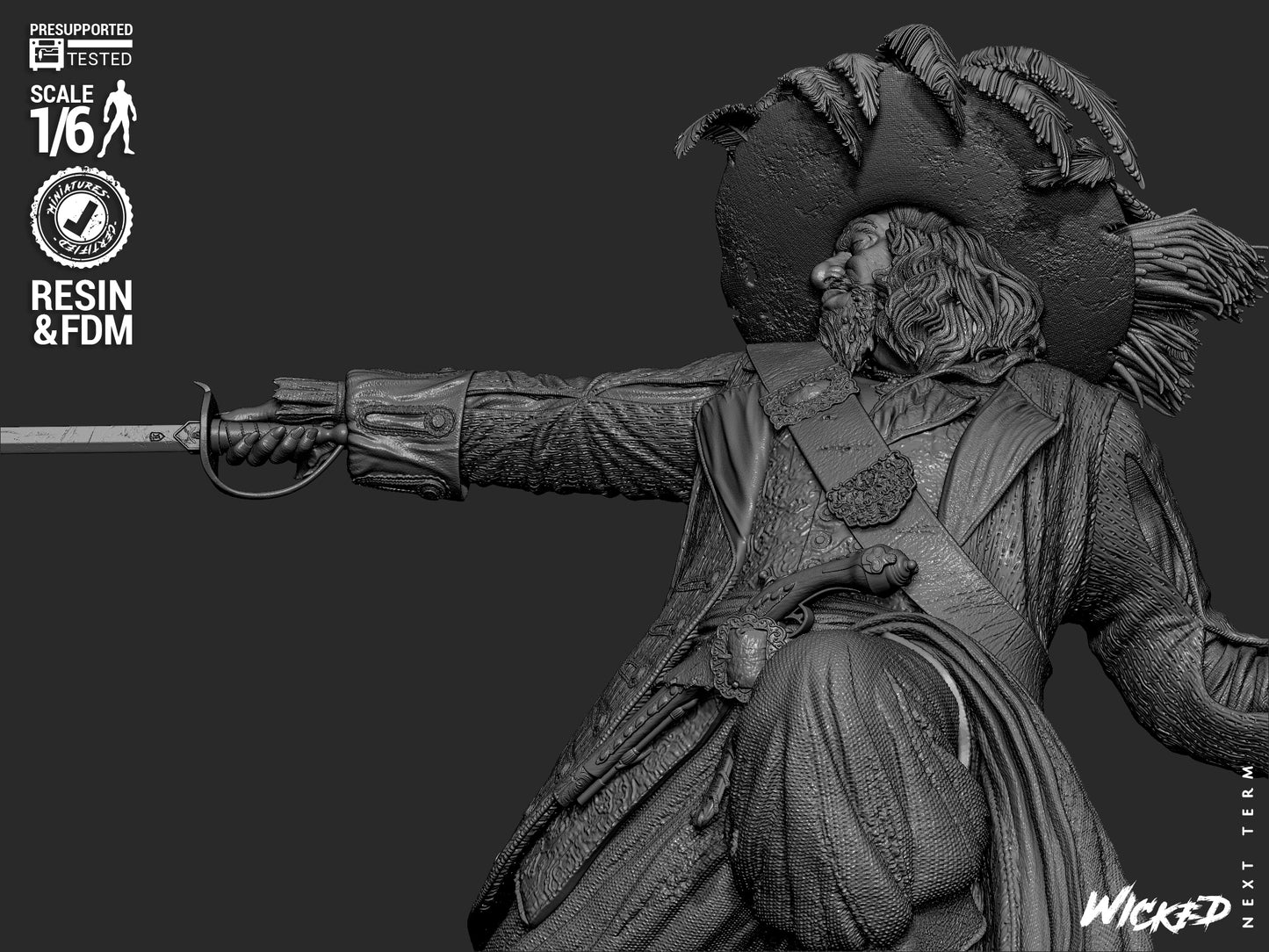 Hector Barbossa (Pirates of Caribbean) - Sculpt - 3d Printed Model Kit