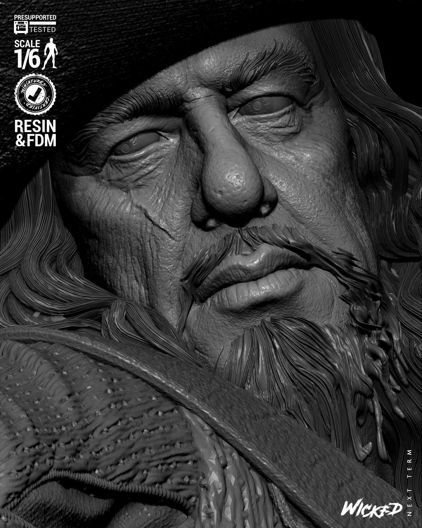 Hector Barbossa (Pirates of Caribbean) - Sculpt - 3d Printed Model Kit