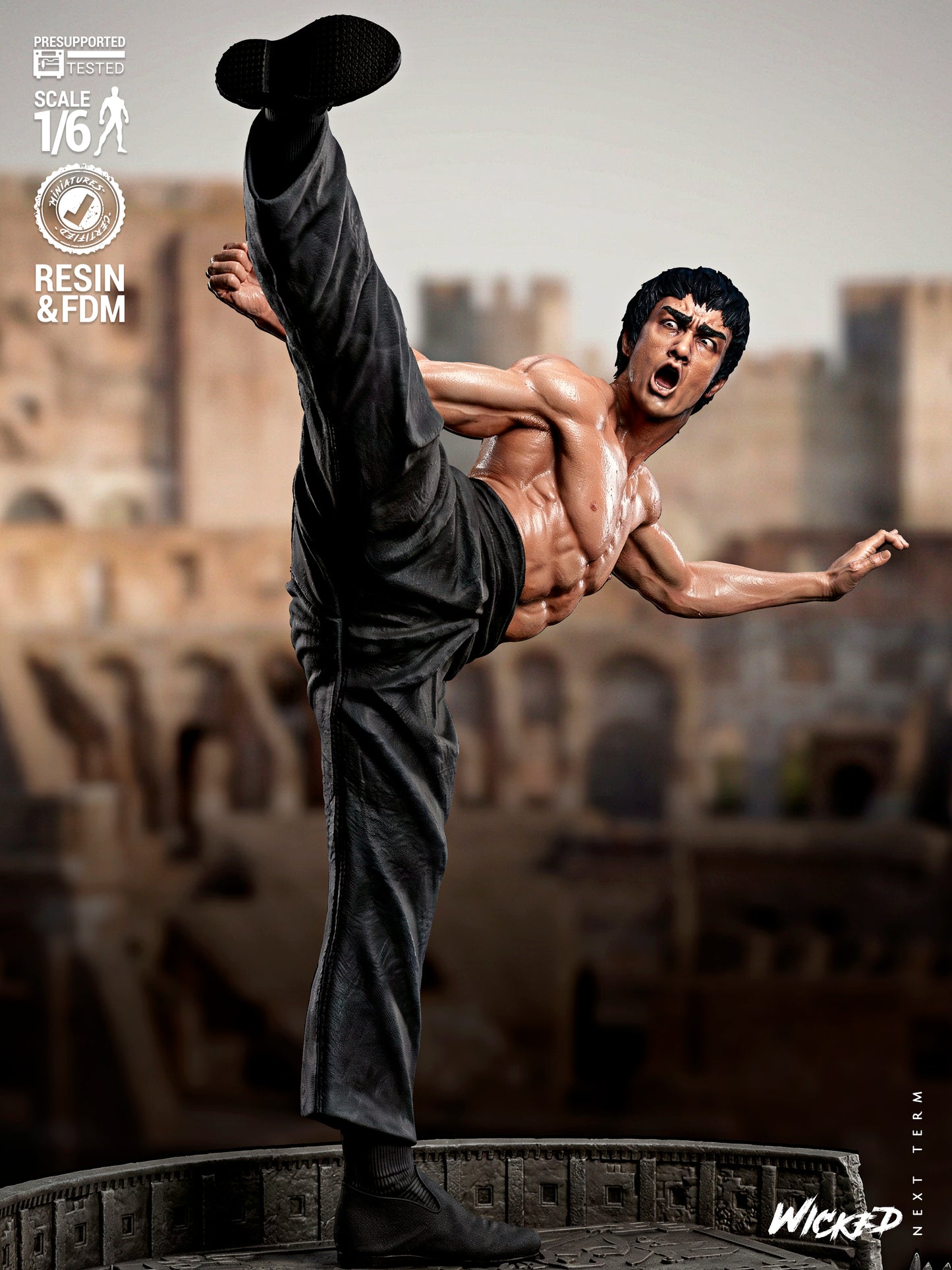 Bruce Lee Statue -3D Printed Model Kit 6 / 12 Scale Model Kit