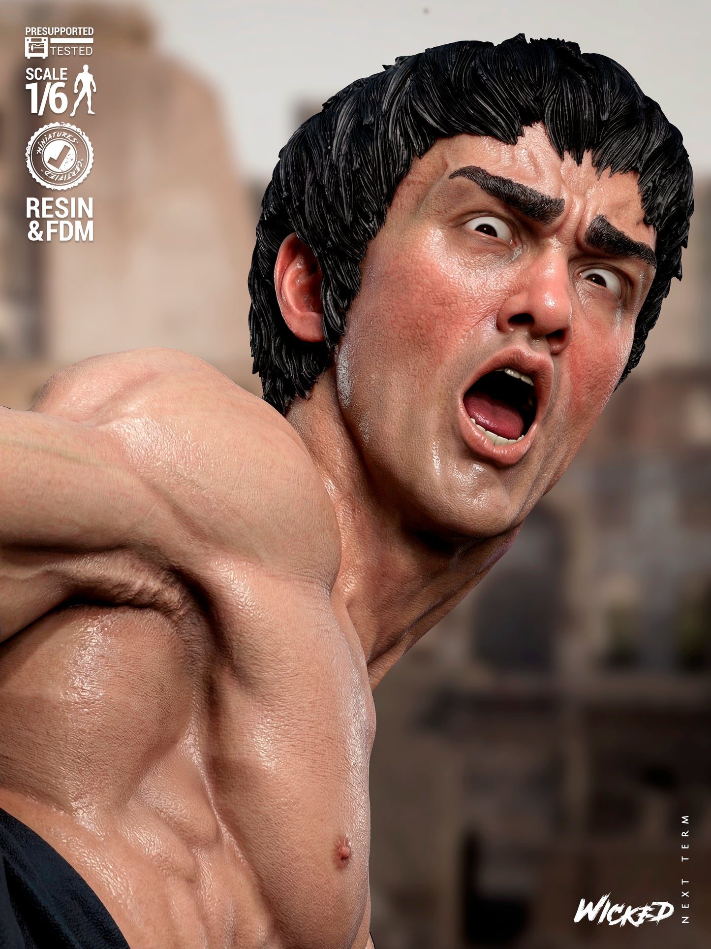 Bruce Lee Statue -3D Printed Model Kit 6 / 12 Scale Model Kit