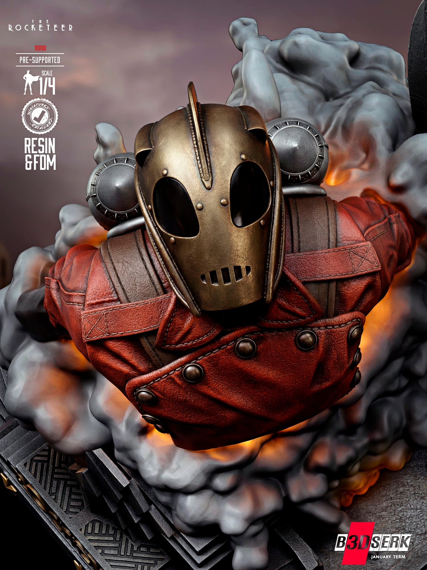 The Rocketeer - Portrait Bust - 4 or 8 scale - 3D Model Kit - Fan Art