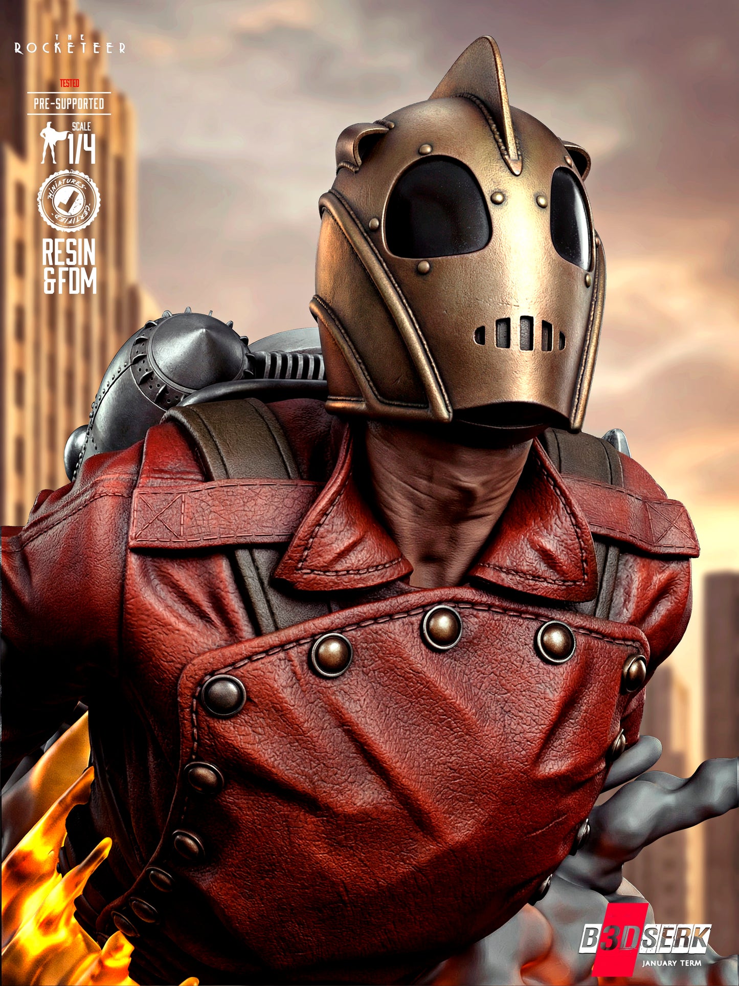 The Rocketeer - Portrait Bust - 4 or 8 scale - 3D Model Kit - Fan Art