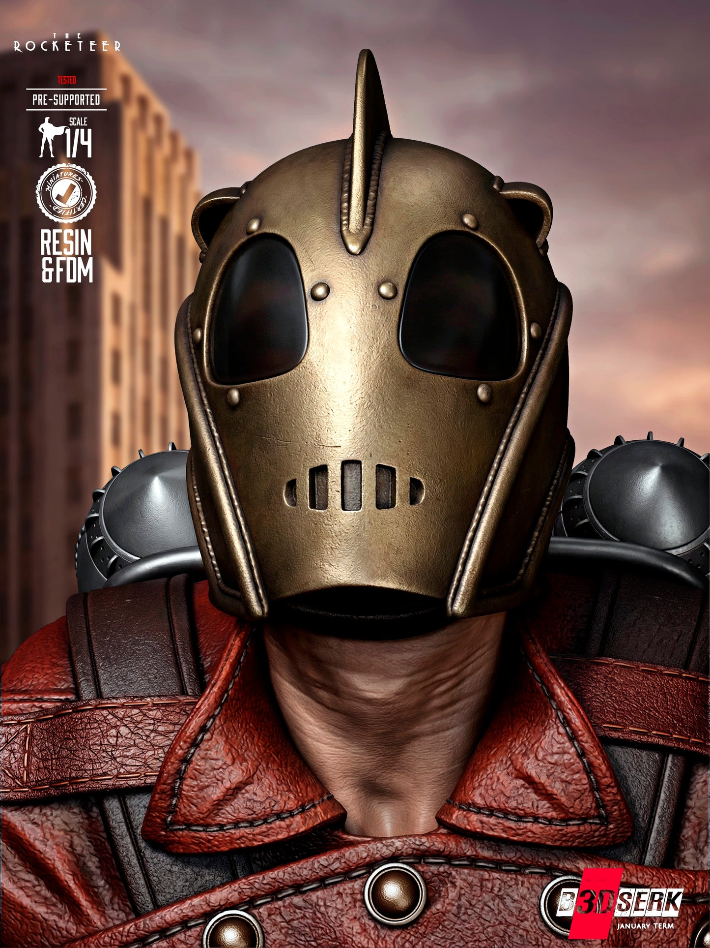The Rocketeer - Portrait Bust - 4 or 8 scale - 3D Model Kit - Fan Art