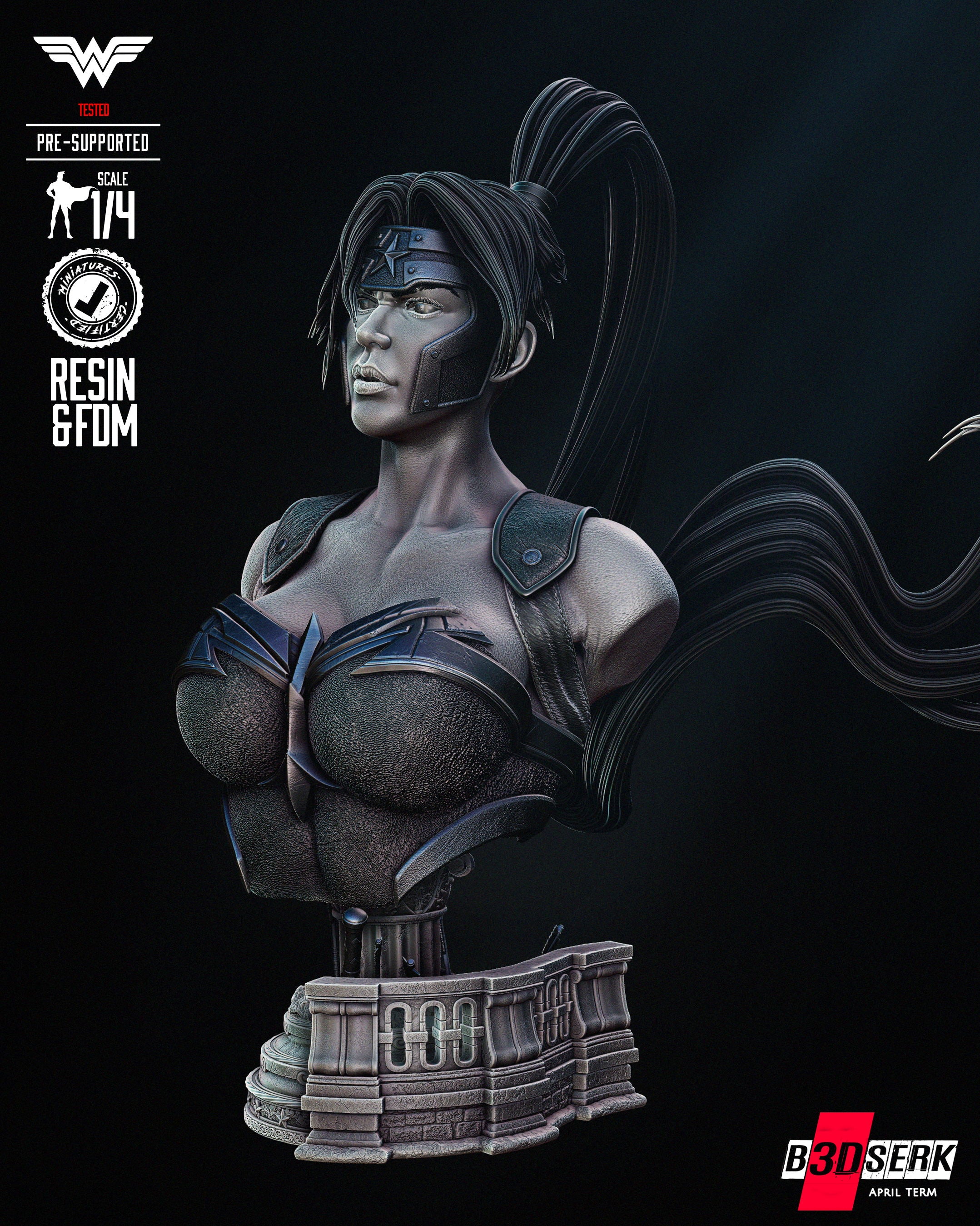 Artemis (DC) Bust - Fan Art - 4 or 8 scale - 3D Print kit