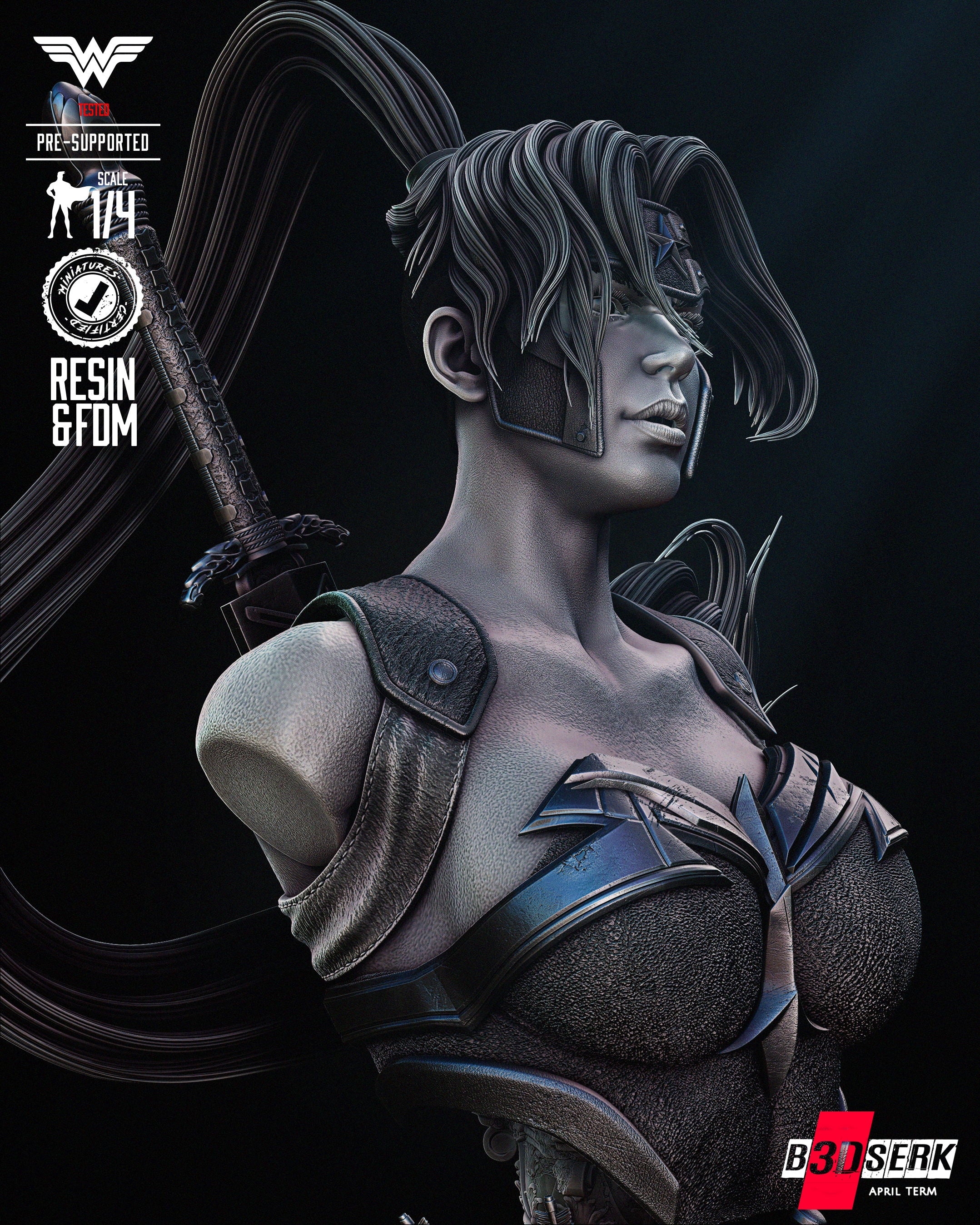 Artemis (DC) Bust - Fan Art - 4 or 8 scale - 3D Print kit