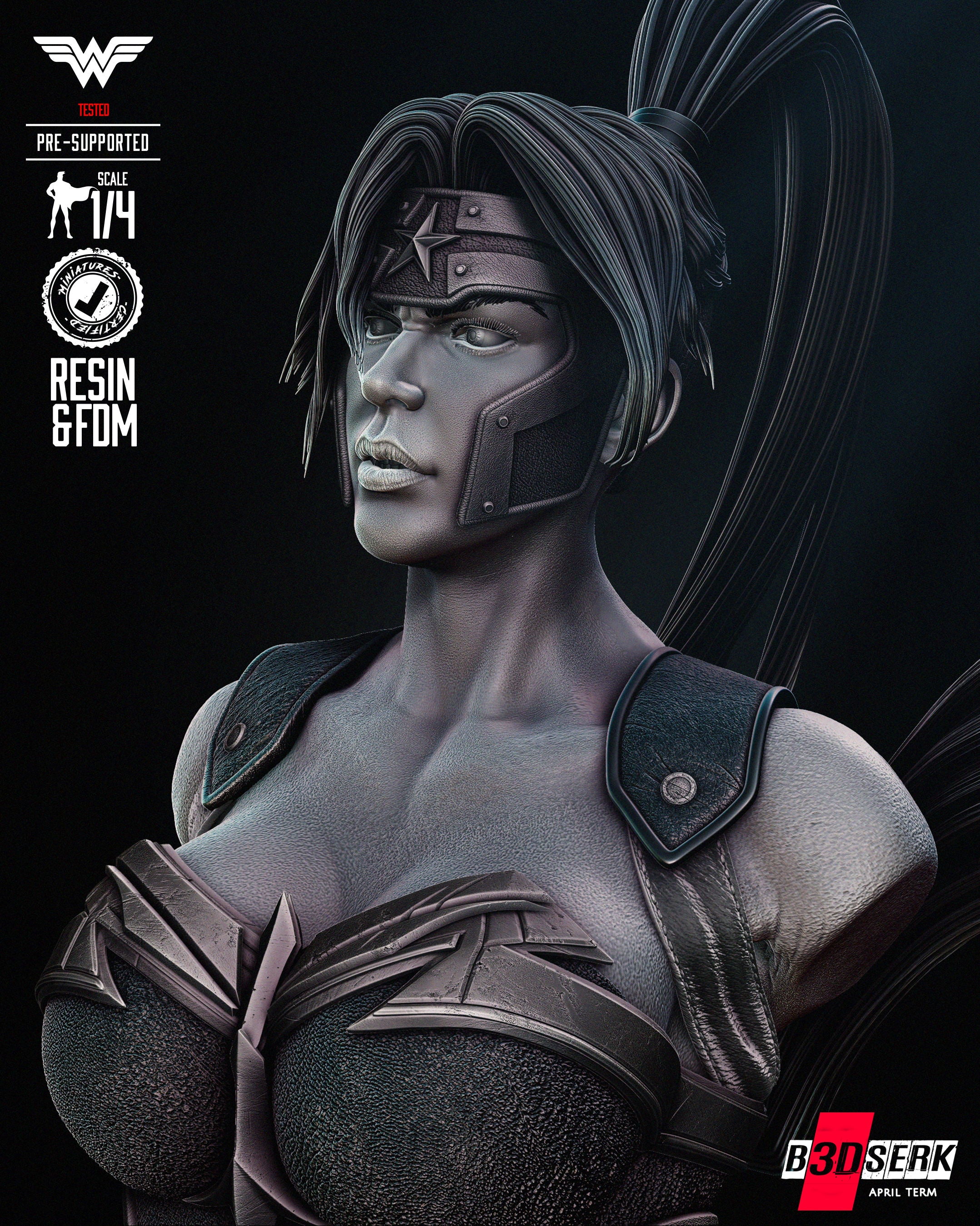 Artemis (DC) Bust - Fan Art - 4 or 8 scale - 3D Print kit