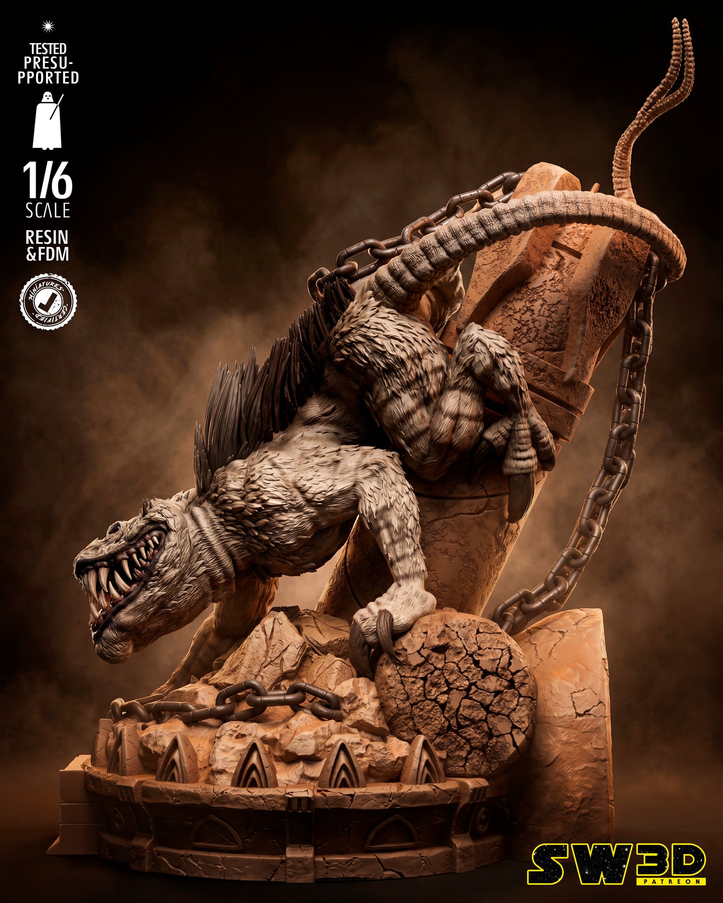 Nexu Sculpt (Star Wars) - 3D printed model kit (Fan Art)