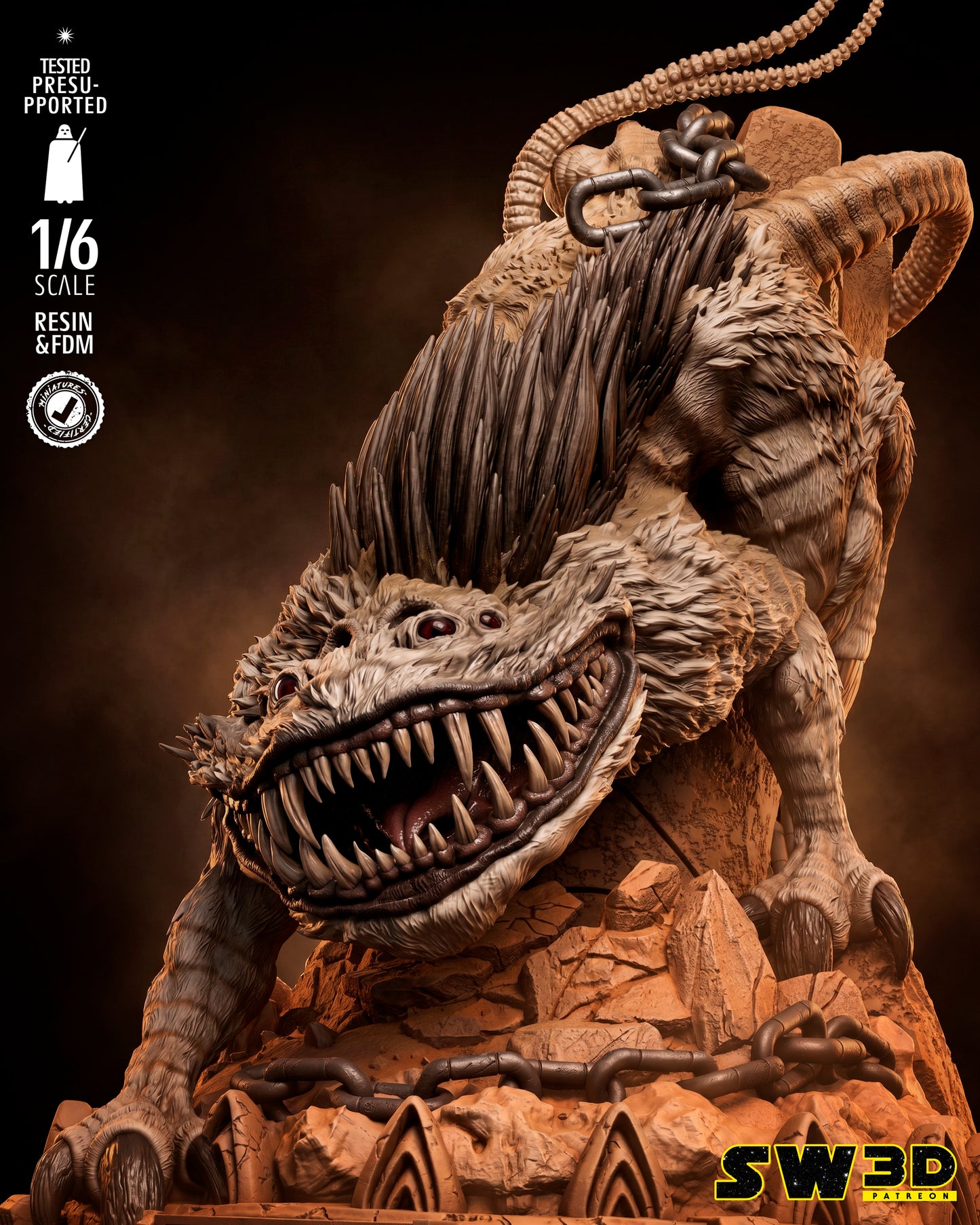 Nexu Sculpt (Star Wars) - 3D printed model kit (Fan Art)