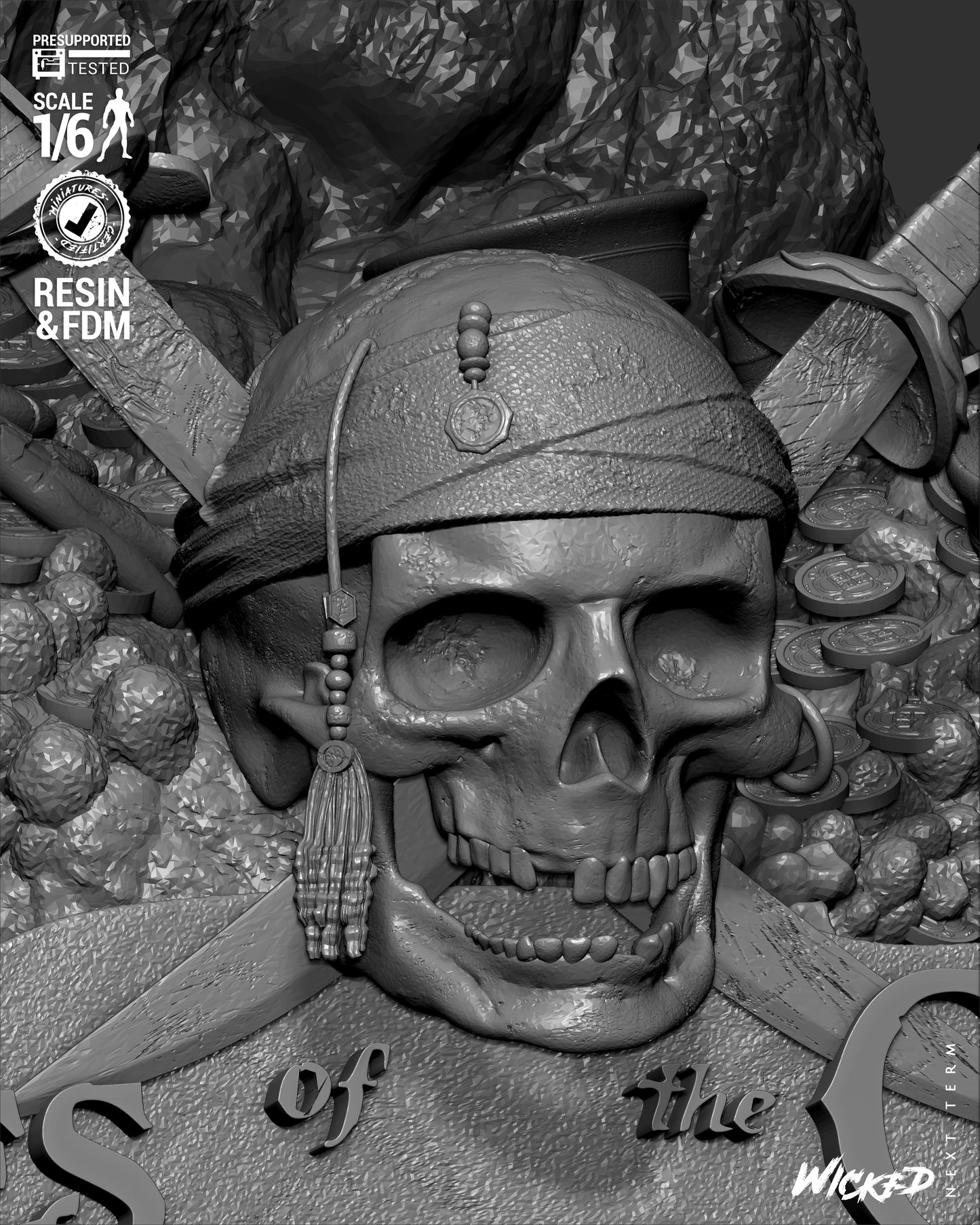 Jack Sparrow (Pirates of Caribbean) - Bust - 3d Printed Model Kit