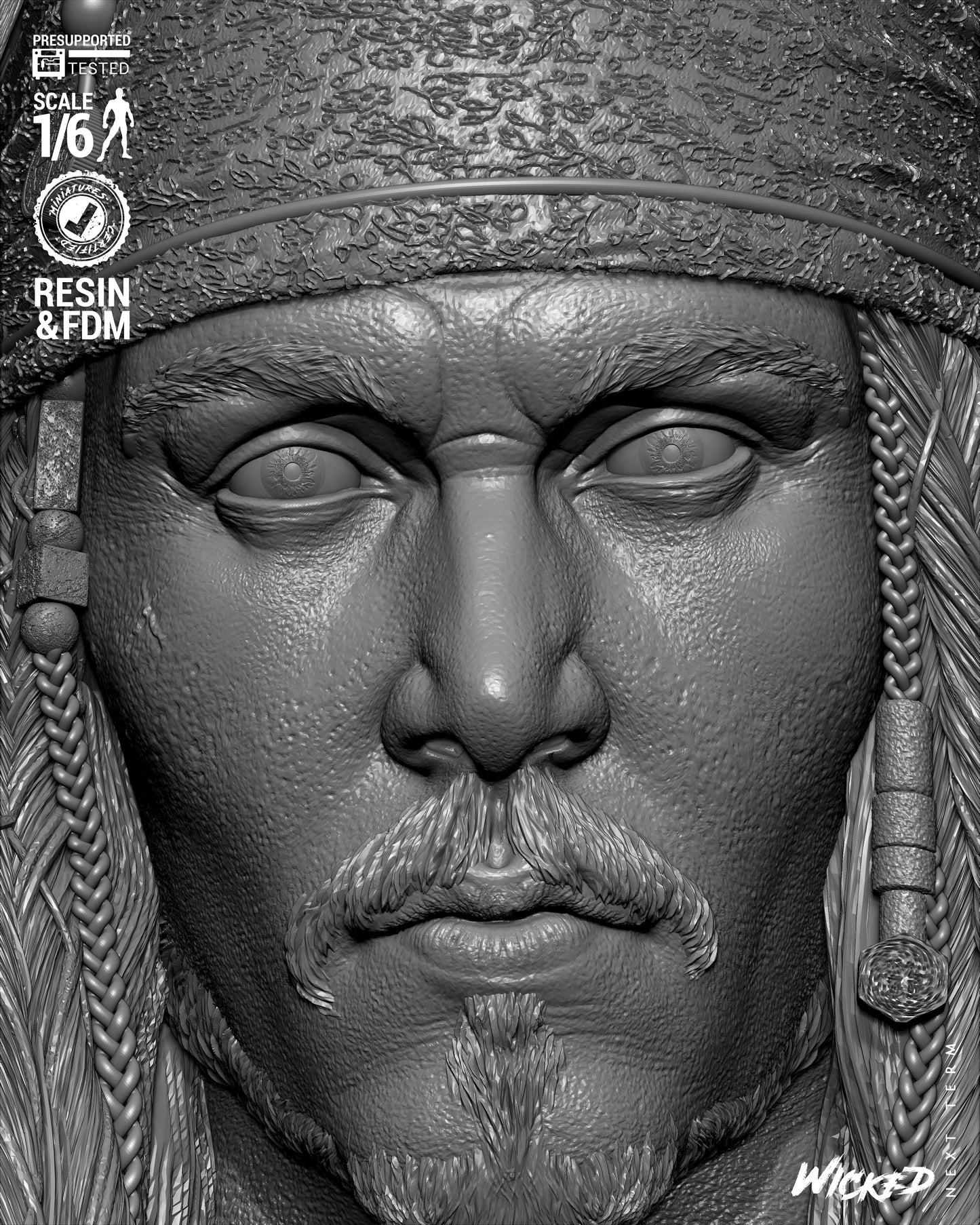 Jack Sparrow (Pirates of Caribbean) - Bust - 3d Printed Model Kit