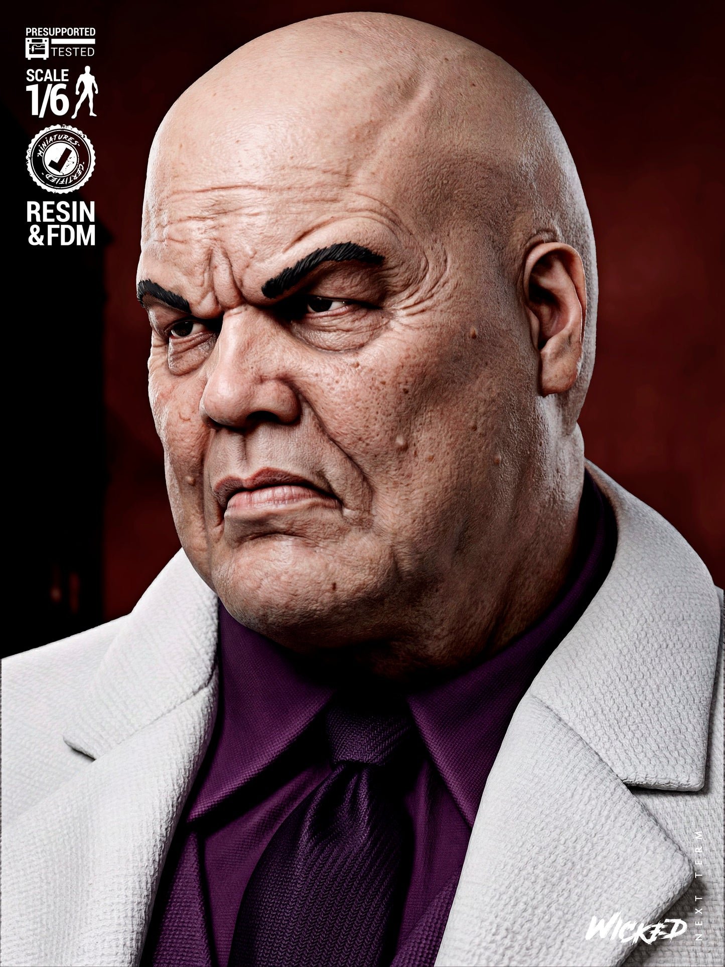 Kingpin (Fan Art) Sculpt - 1:6 and 1:12 scale 3d Printed Model Kit
