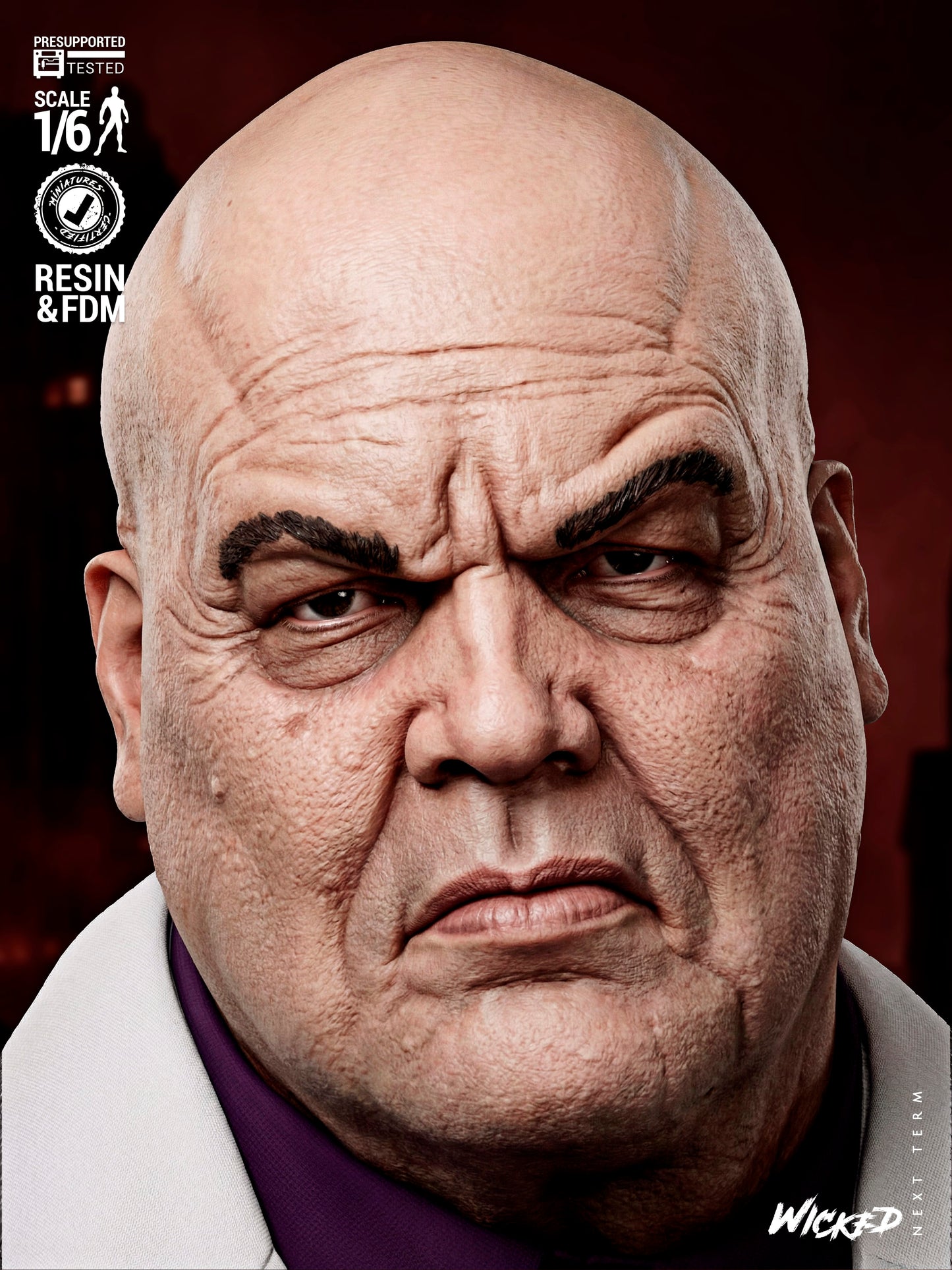 Kingpin (Fan Art) Sculpt - 1:6 and 1:12 scale 3d Printed Model Kit
