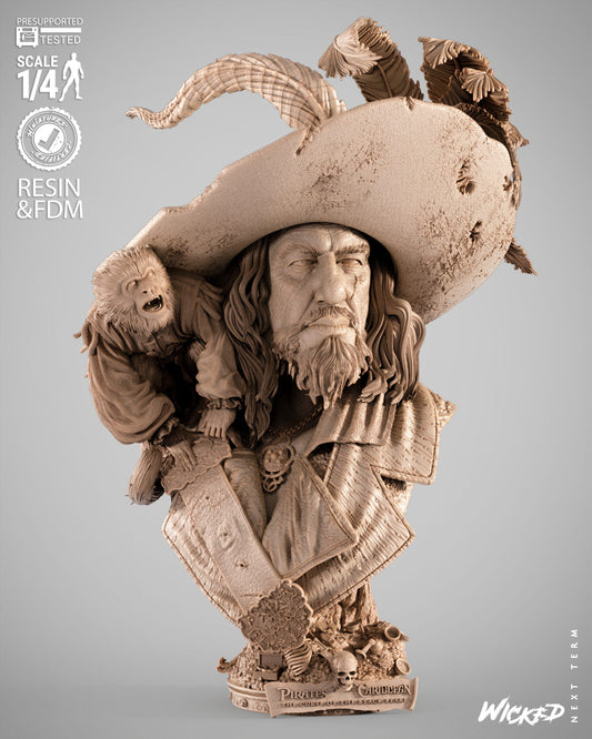 Hector Barbossa (Pirates of Caribbean) - Bust - 3d Printed Model Kit