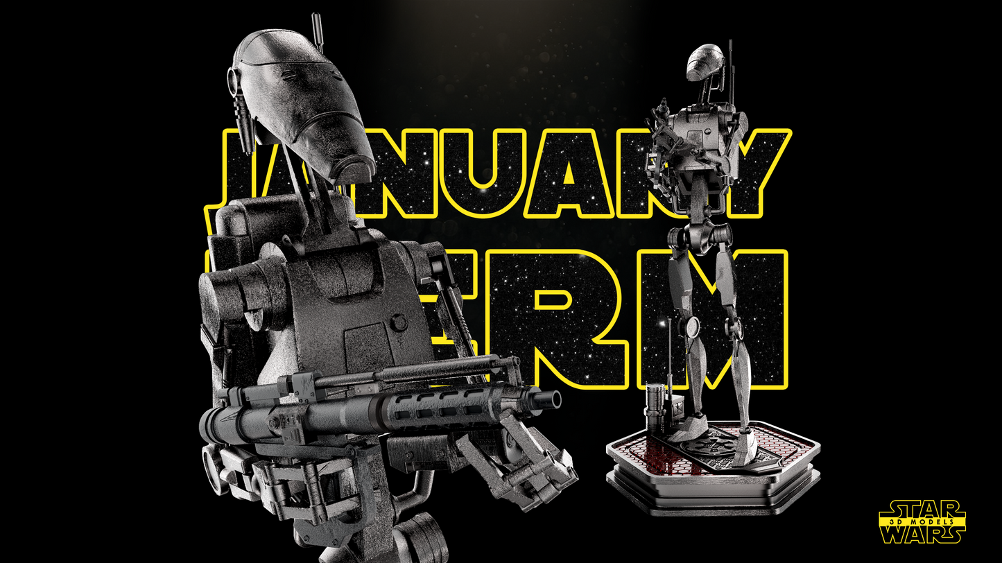 Combat Droid B1 Sculpture (Fan Art) - 1:6 or 1:12 Scale (340mm or 170mm) - 3D Printed