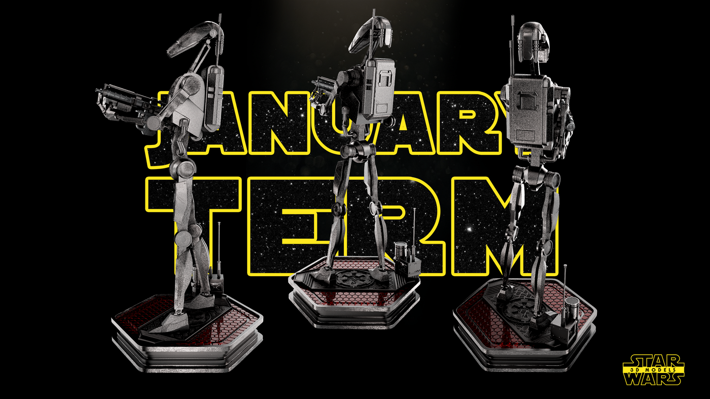 Combat Droid B1 Sculpture (Fan Art) - 1:6 or 1:12 Scale (340mm or 170mm) - 3D Printed