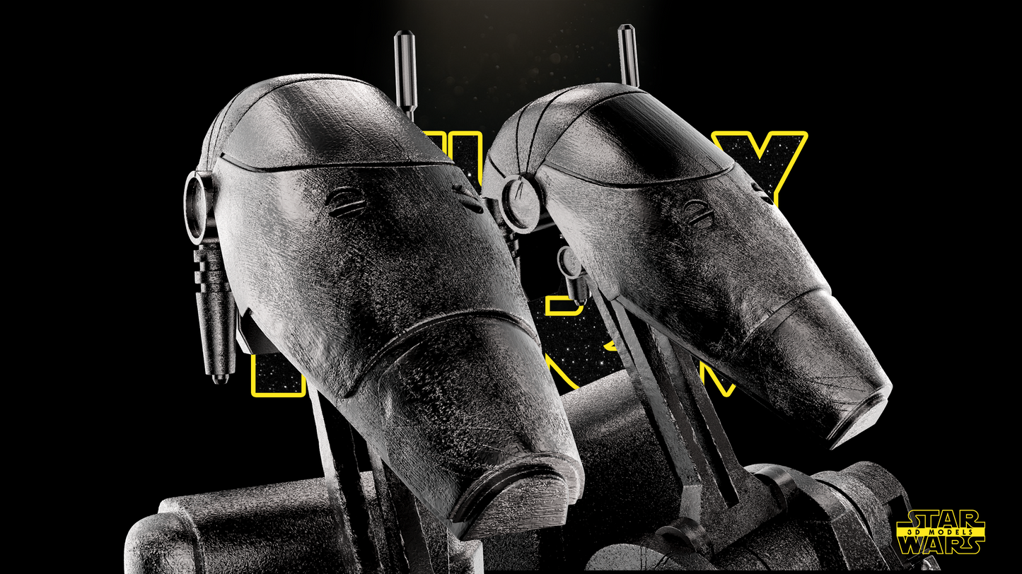 Combat Droid B1 Sculpture (Fan Art) - 1:6 or 1:12 Scale (340mm or 170mm) - 3D Printed