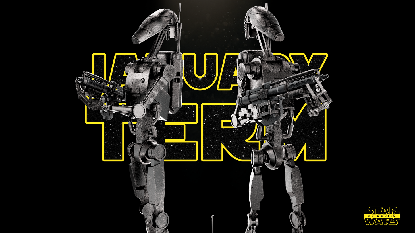 Combat Droid B1 Sculpture (Fan Art) - 1:6 or 1:12 Scale (340mm or 170mm) - 3D Printed