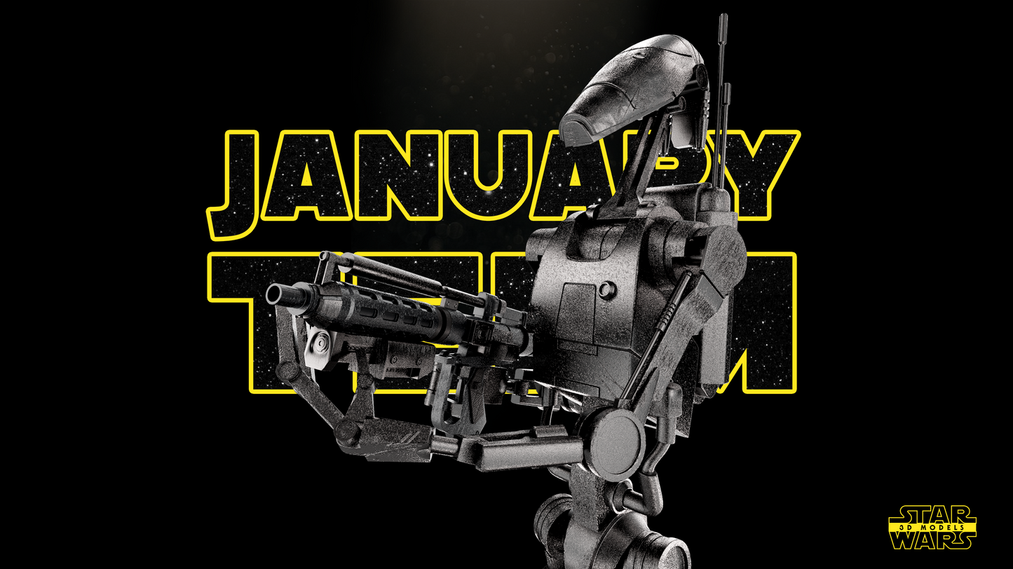 Combat Droid B1 Sculpture (Fan Art) - 1:6 or 1:12 Scale (340mm or 170mm) - 3D Printed