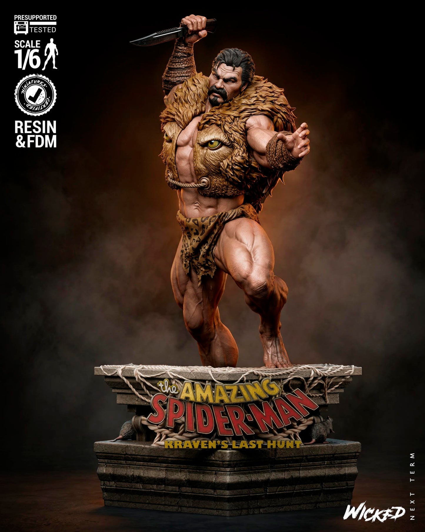 Kraven (Kraven's Last Hunt) Sculpt -3d Printed Model Kit - Fan Art