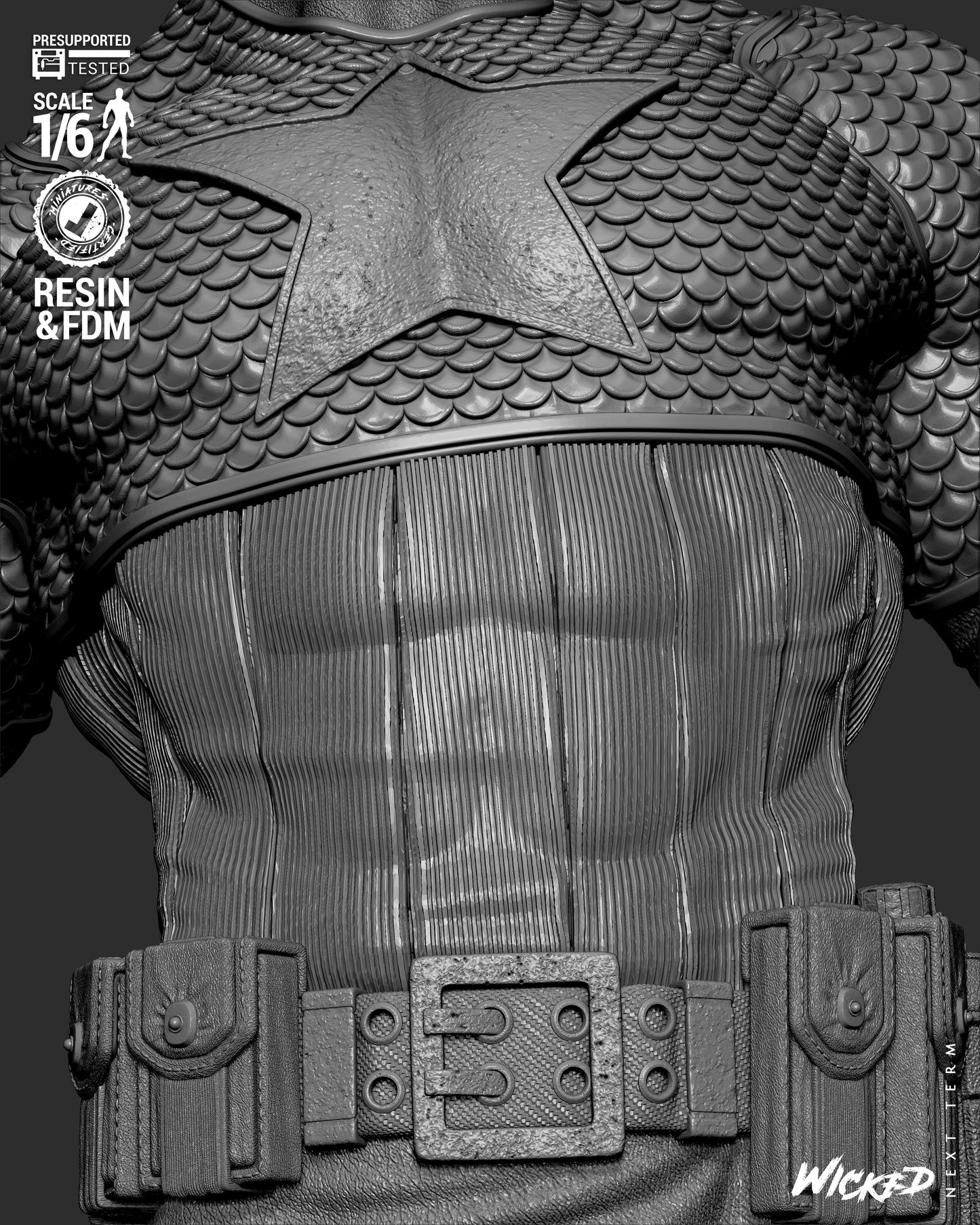 Captain America (Fan Art) Sculpt - 1:6 and 1:12 scale 3d Printed Model Kit