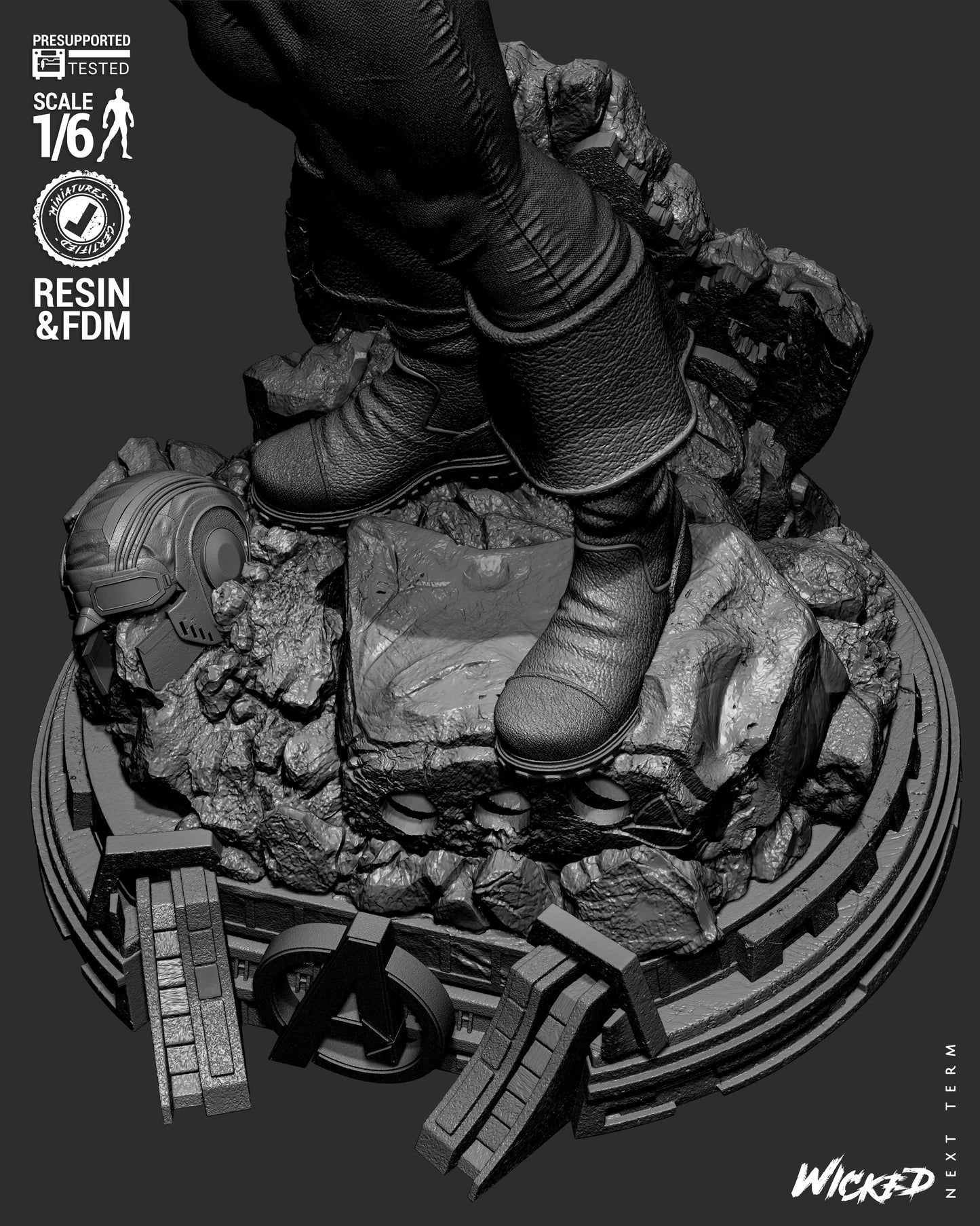 Captain America (Fan Art) Sculpt - 1:6 and 1:12 scale 3d Printed Model Kit