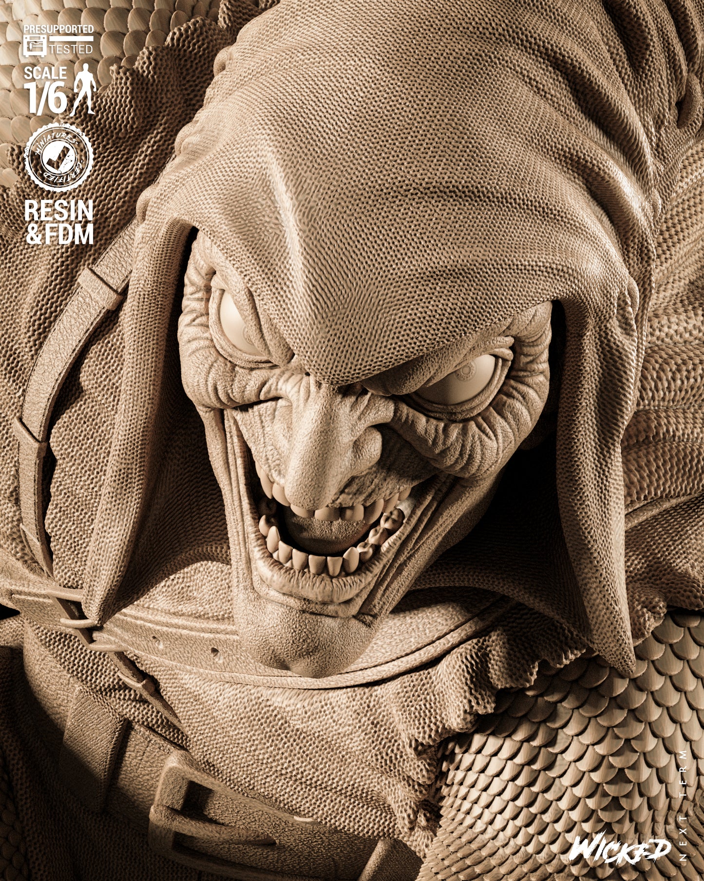 Hobgoblin (Fan Art) Sculpt - 1:6 and 1:12 scale 3d Printed Model Kit