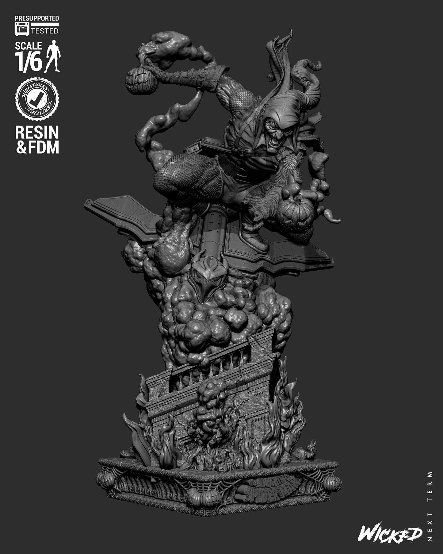 Hobgoblin (Fan Art) Sculpt - 1:6 and 1:12 scale 3d Printed Model Kit