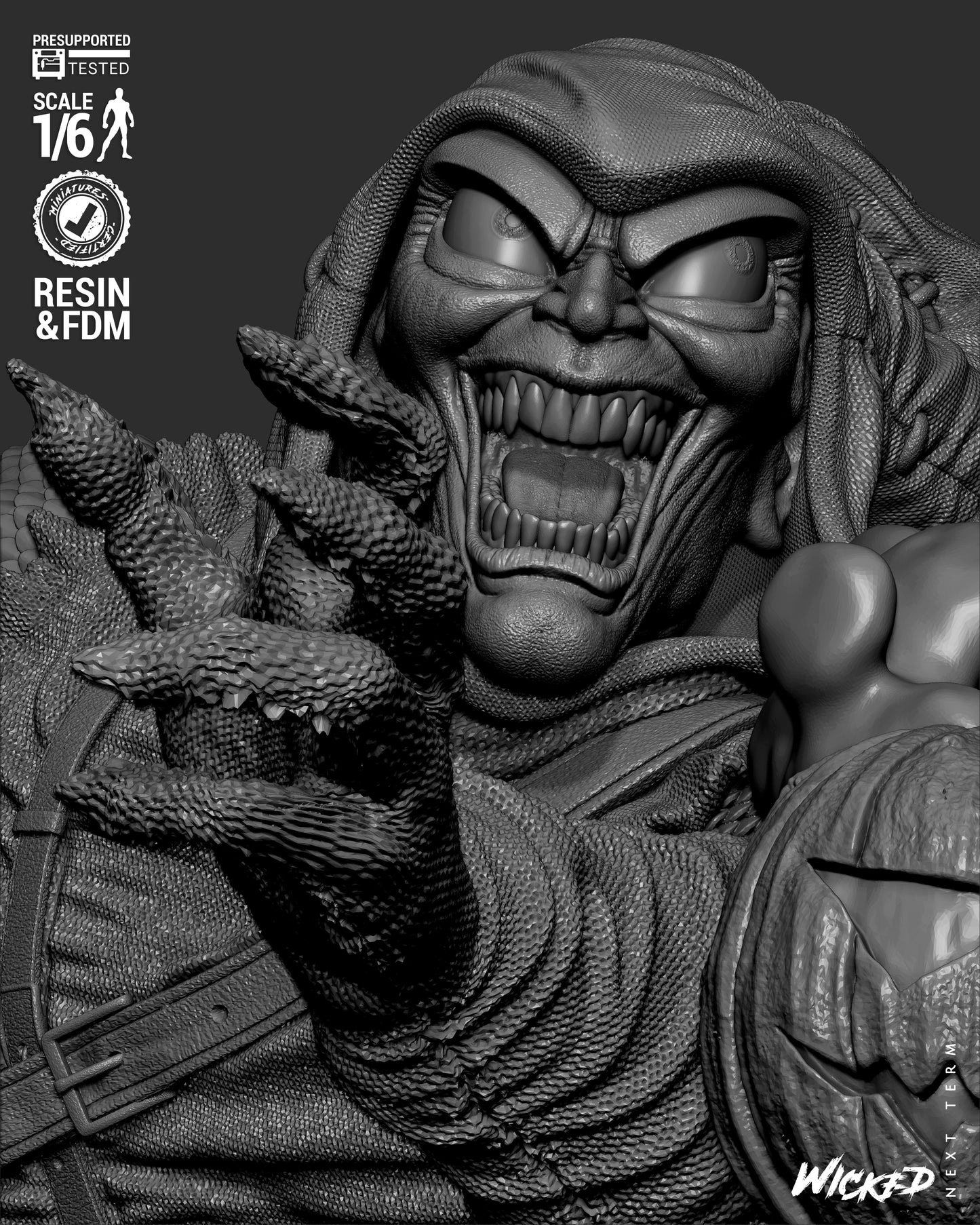 Hobgoblin (Fan Art) Sculpt - 1:6 and 1:12 scale 3d Printed Model Kit