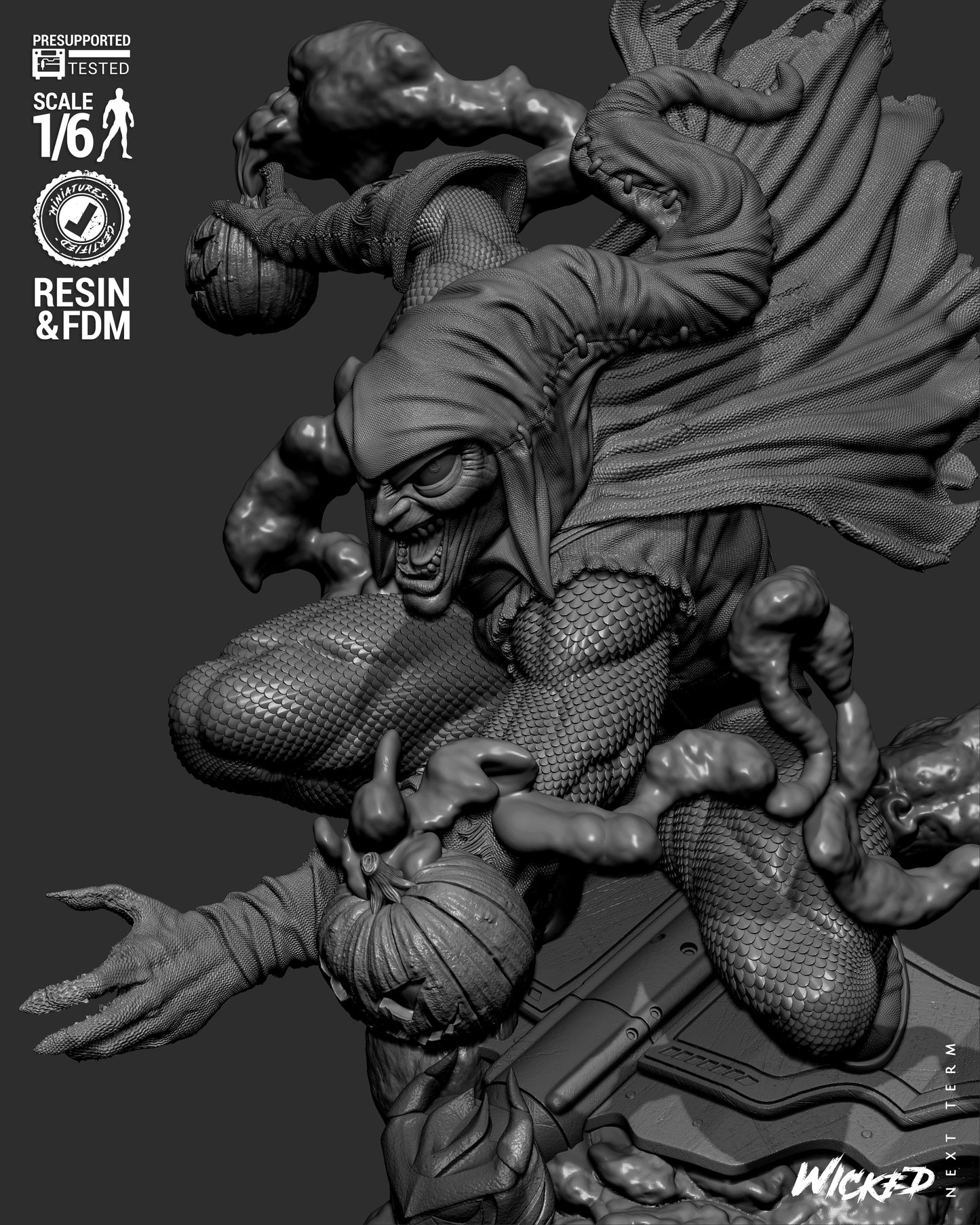Hobgoblin (Fan Art) Sculpt - 1:6 and 1:12 scale 3d Printed Model Kit