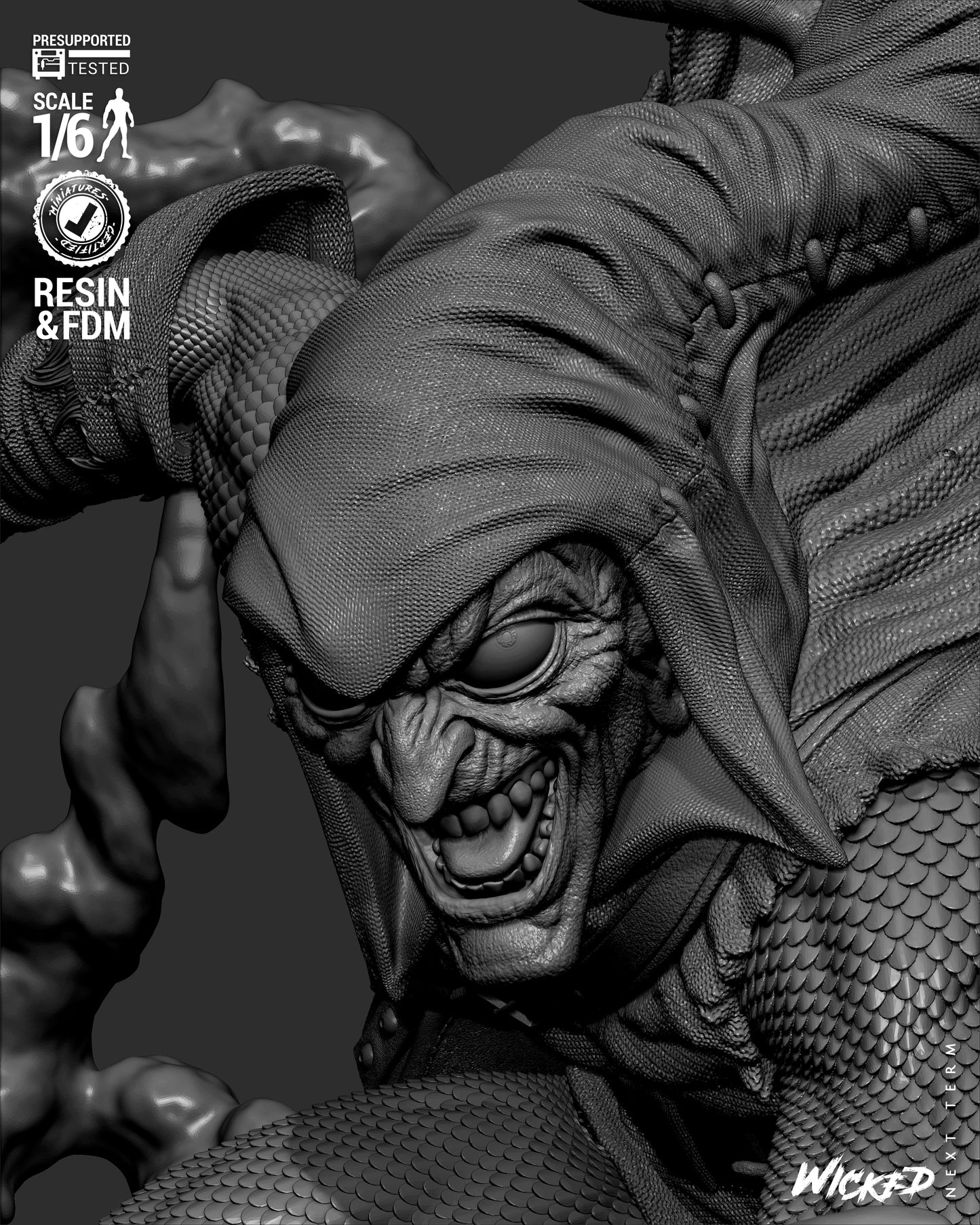Hobgoblin (Fan Art) Sculpt - 1:6 and 1:12 scale 3d Printed Model Kit