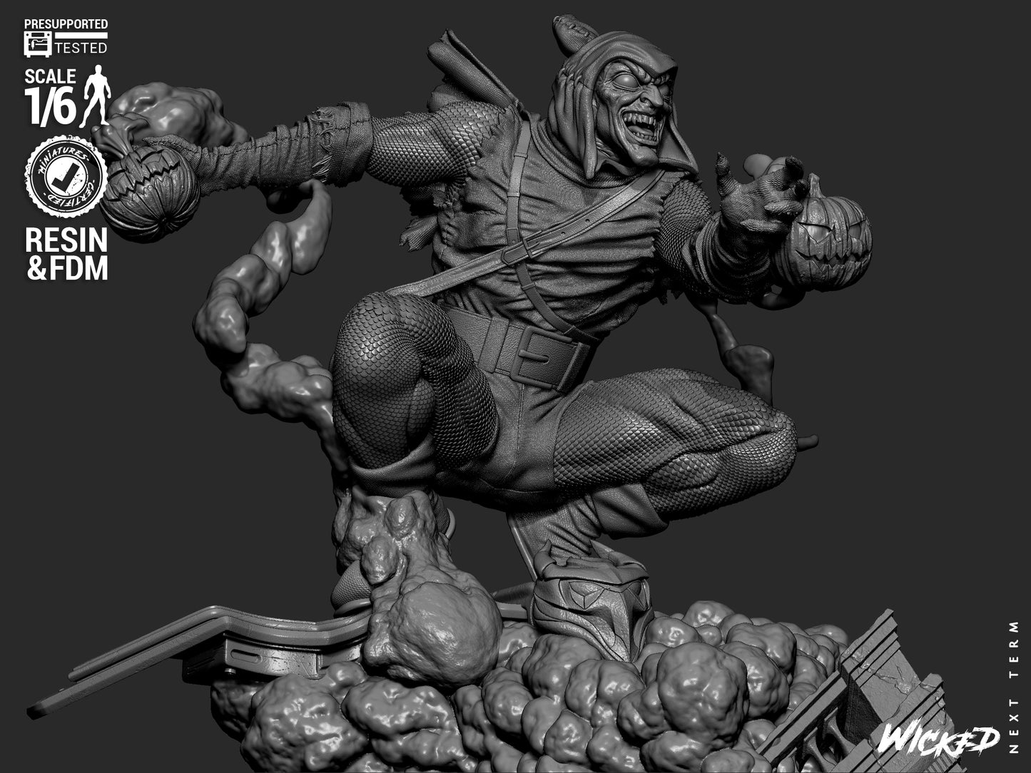 Hobgoblin (Fan Art) Sculpt - 1:6 and 1:12 scale 3d Printed Model Kit