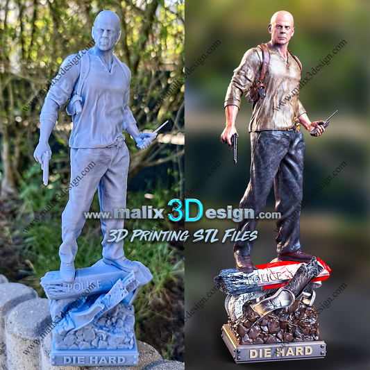 John McClane - Brice Willis Die Hard-3D Printed Statue - 8, 10 & 16th Scale