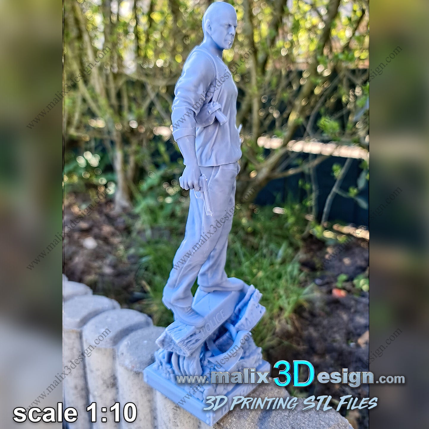 John McClane - Brice Willis Die Hard-3D Printed Statue - 8, 10 & 16th Scale