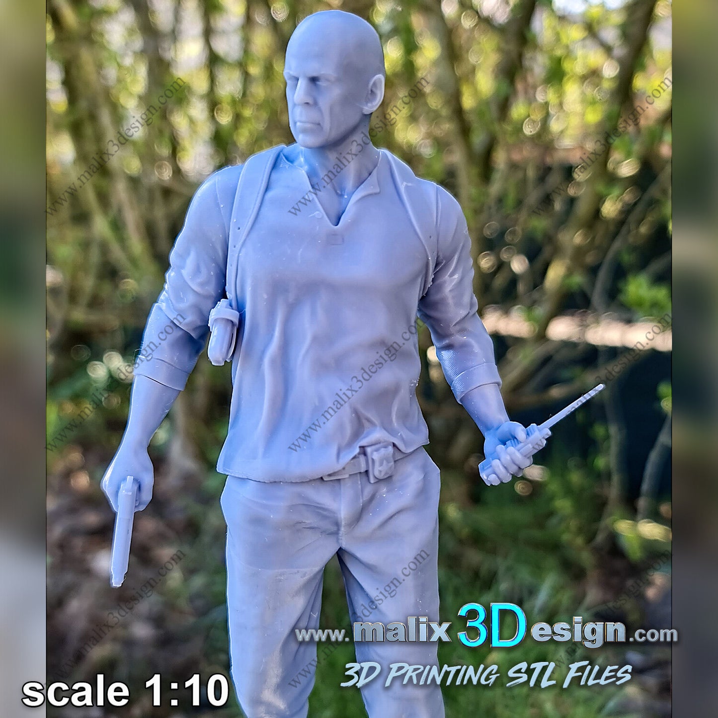 John McClane - Brice Willis Die Hard-3D Printed Statue - 8, 10 & 16th Scale