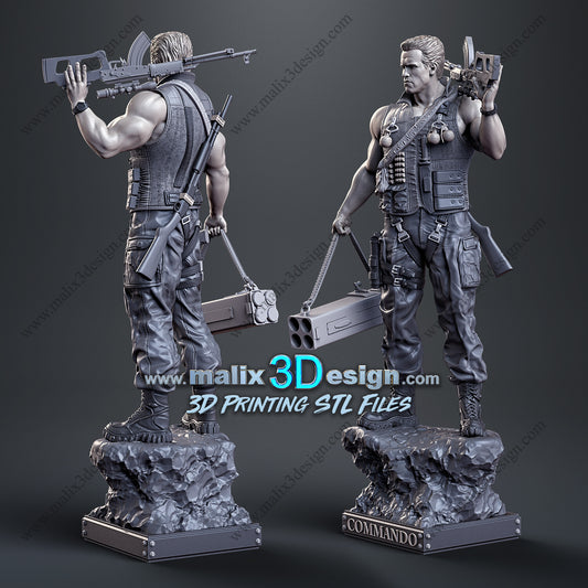 Commando Statue - 3D Printed Model 8, 10 & 16th scale