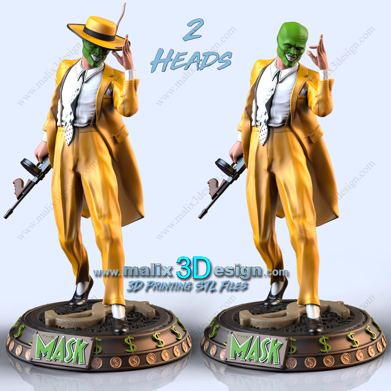 The Mask Statue- Fan Art - unpainted - 3D Printed Model kit