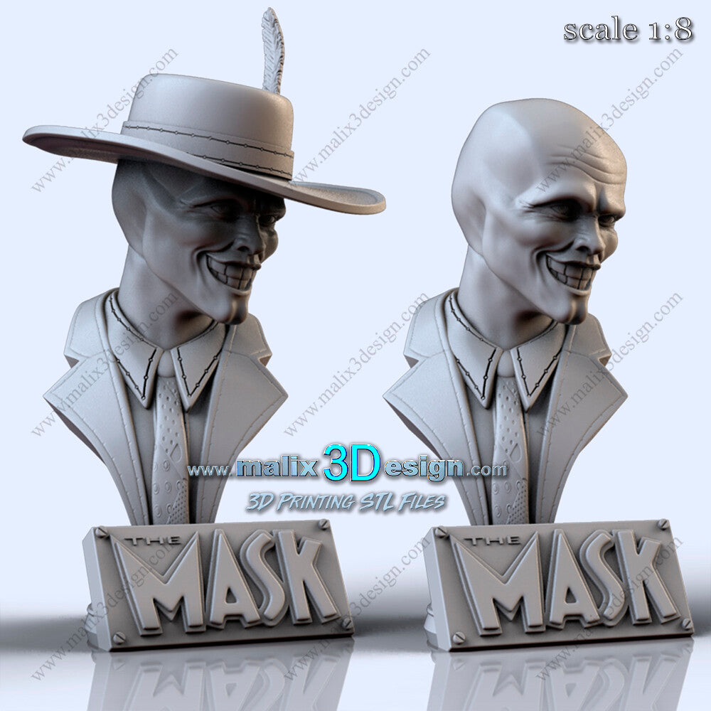 The Mask Bust - Fan Art 8 Scale 3D Printed Model