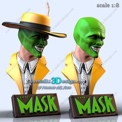 The Mask Bust - Fan Art 8 Scale 3D Printed Model