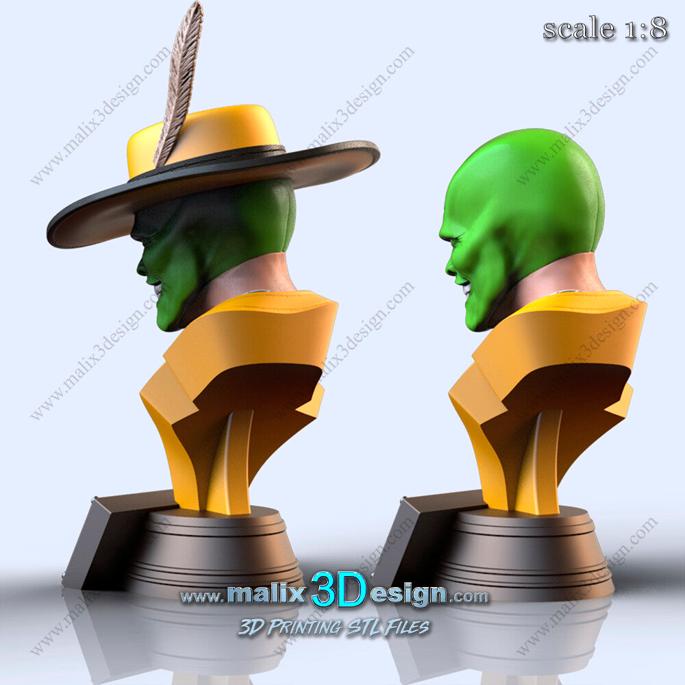 The Mask Bust - Fan Art 8 Scale 3D Printed Model