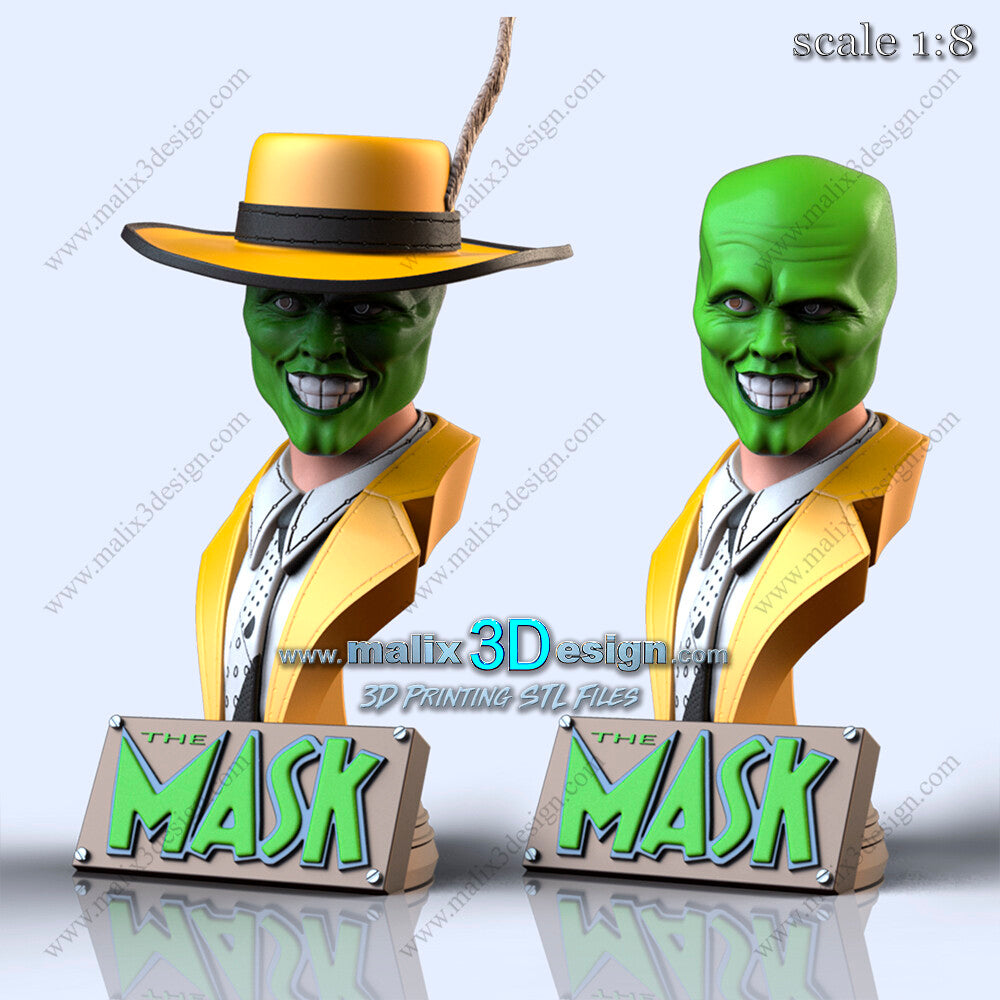 The Mask Bust - Fan Art 8 Scale 3D Printed Model