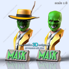 The Mask Bust - Fan Art 8 Scale 3D Printed Model