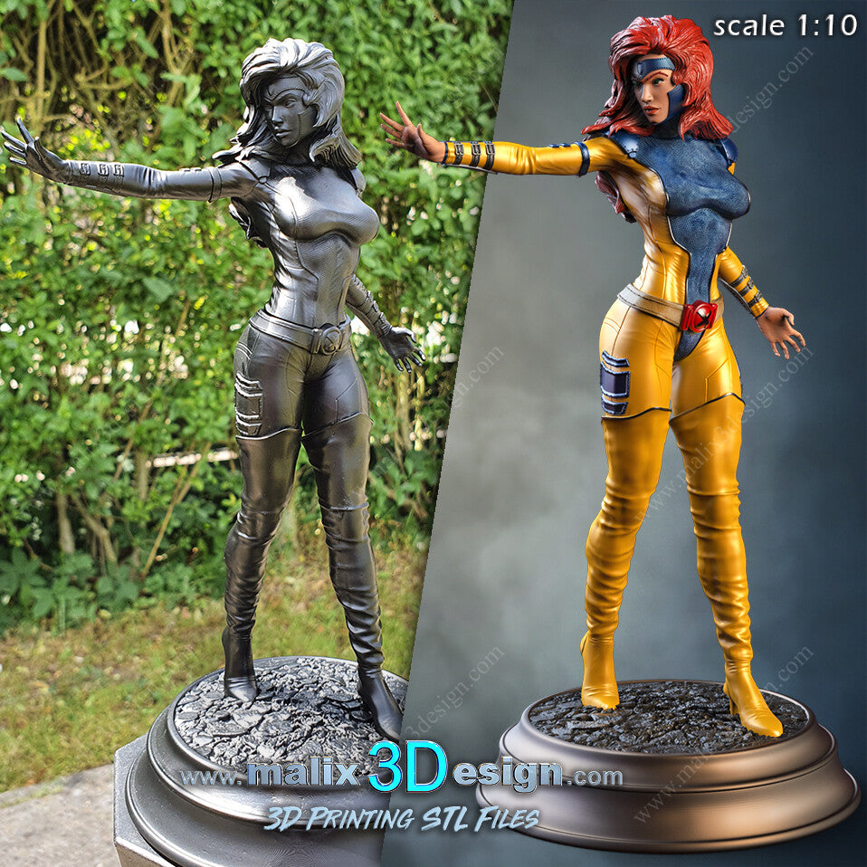 Jean Grey Statue- X-Men, 3D Print Model 8th, 10th and 16th Scale