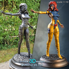 Jean Grey Statue- X-Men, 3D Print Model 8th, 10th and 16th Scale