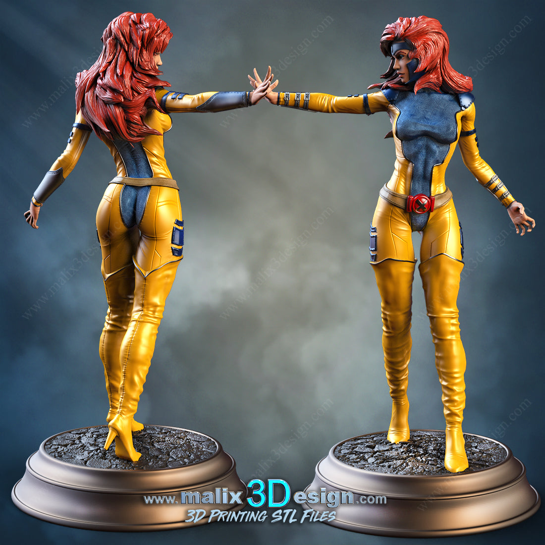 Jean Grey Statue- X-Men, 3D Print Model 8th, 10th and 16th Scale